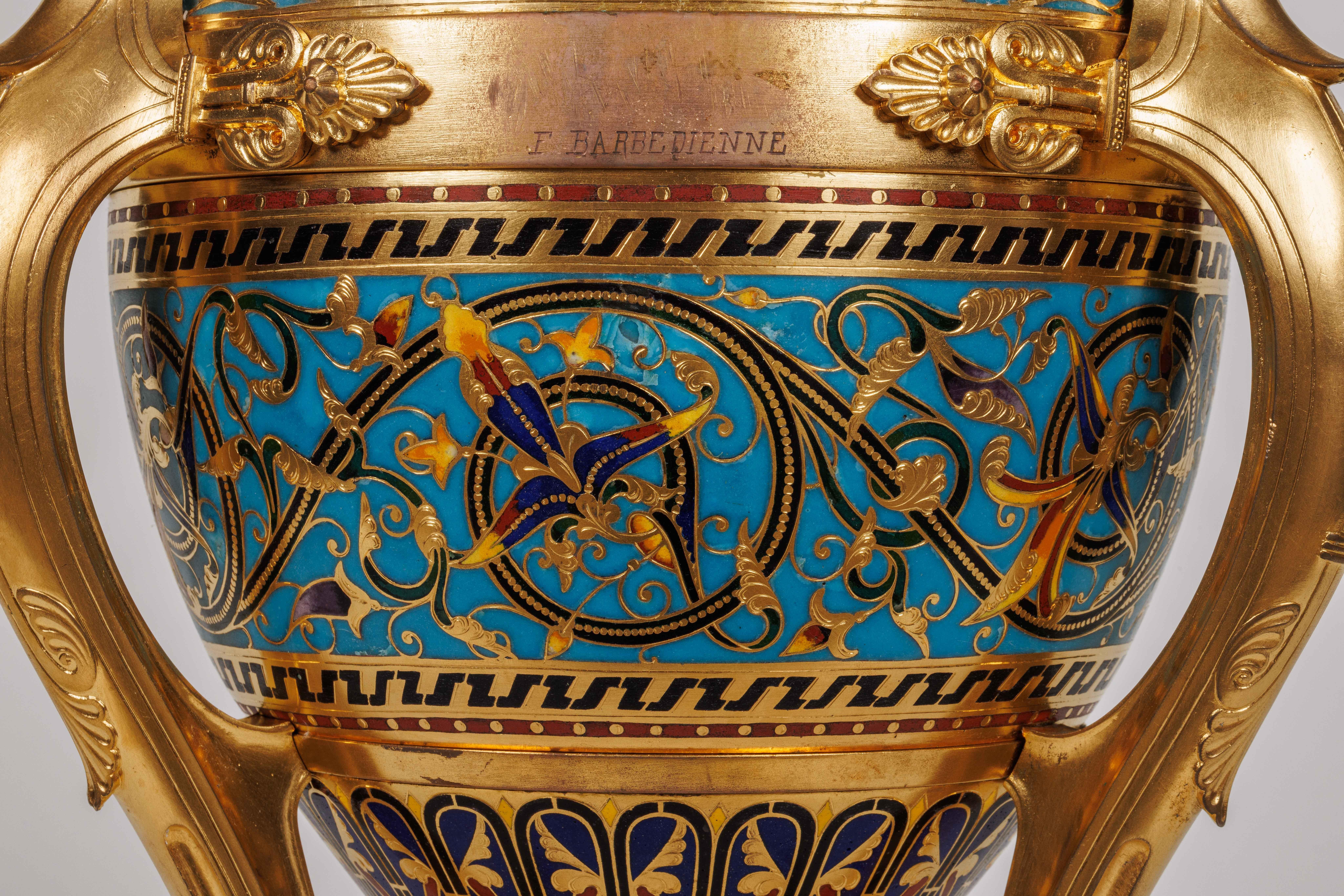 Außergewöhnliches Vasenpaar von Louis Constant Sevin und Ferdinand Barbedienne 10