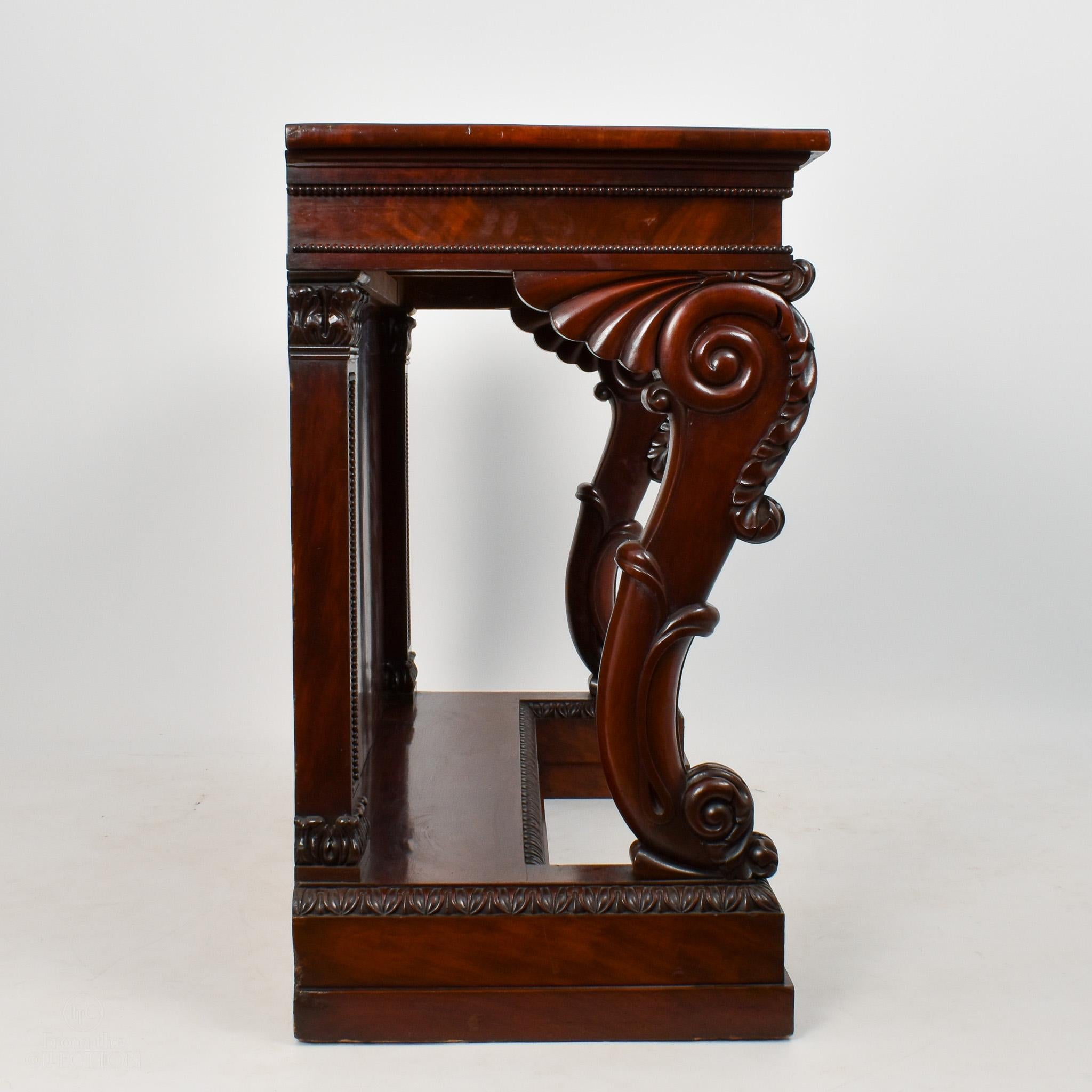 Exceptional Pair of William IV Mahogany Console Tables, circa 1840 For Sale 2
