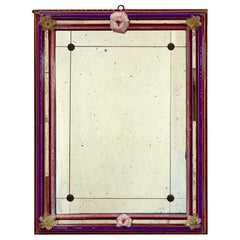Vintage An Exceptional Polychrome Murano Mirror
