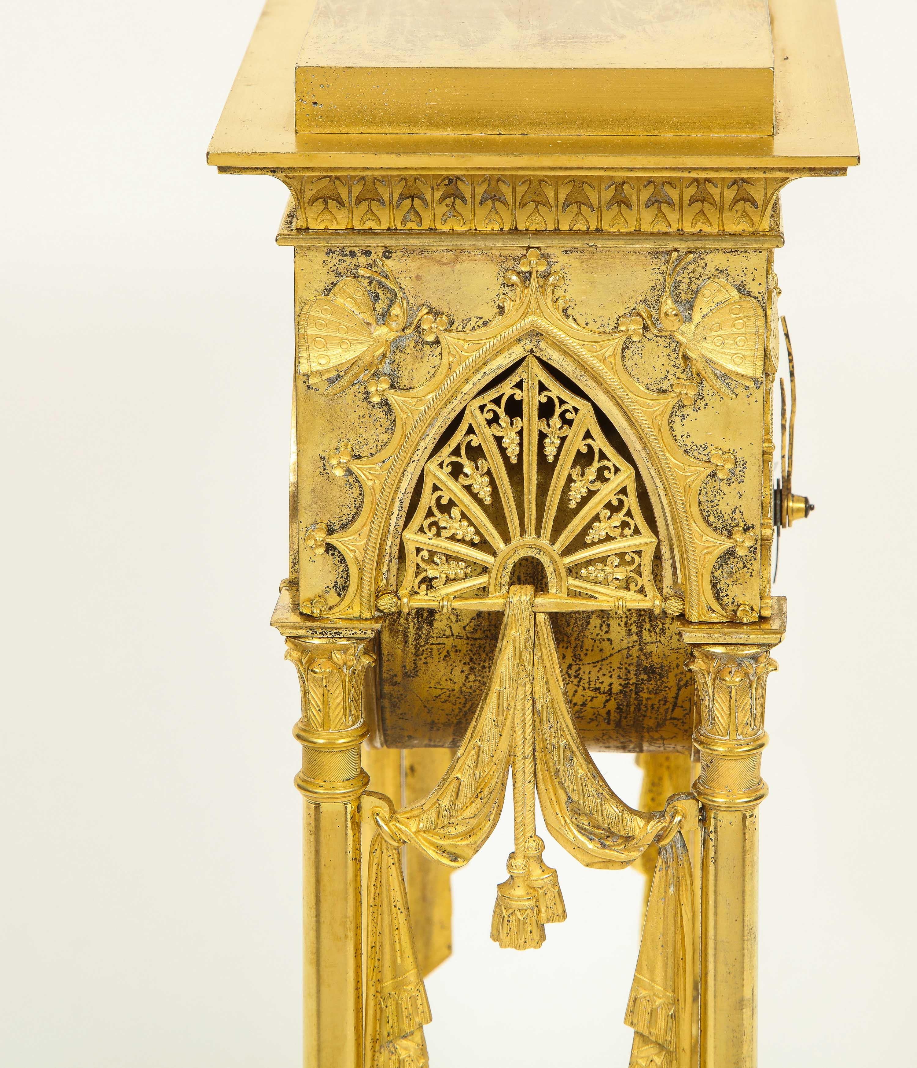 An Exceptional Quality French Ormolu Clock with Dragonflies, circa 1830 6