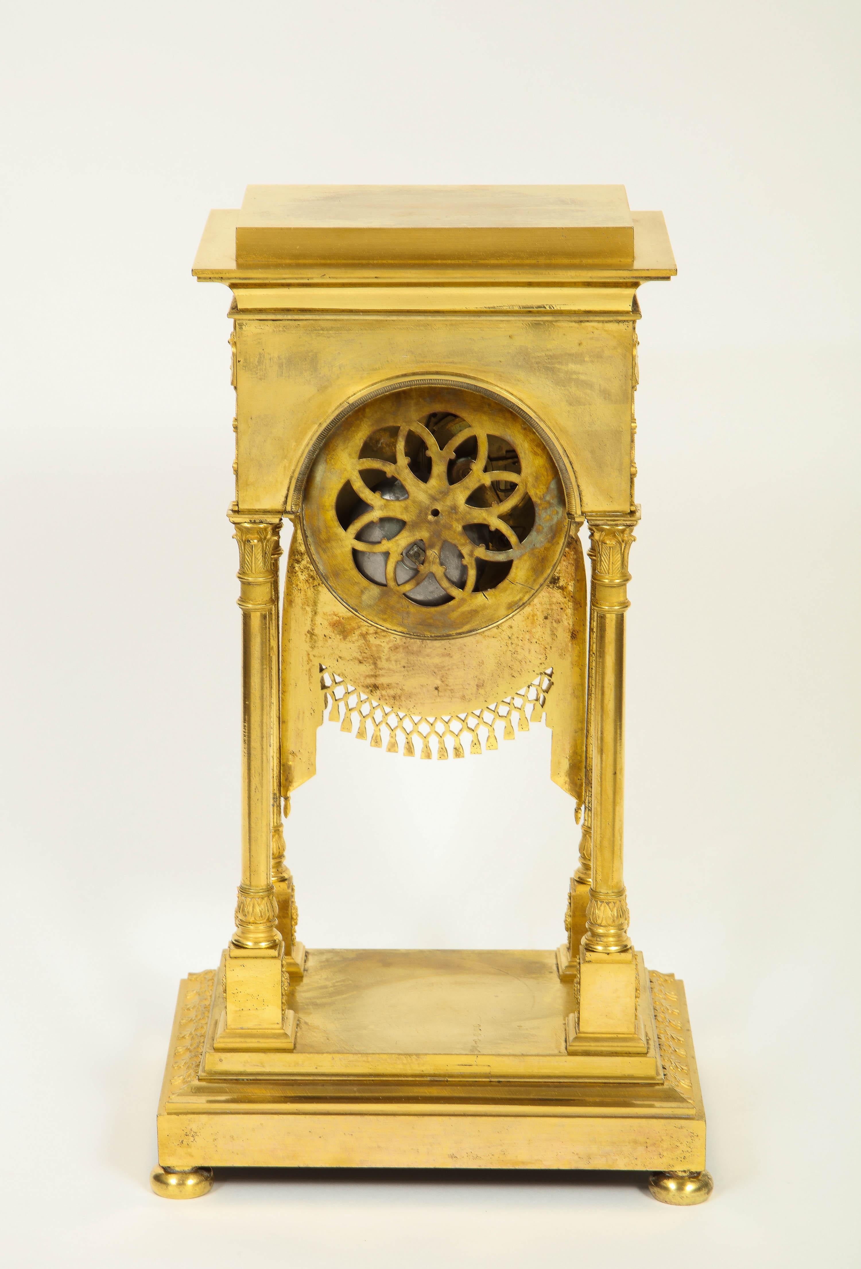 An Exceptional Quality French Ormolu Clock with Dragonflies, circa 1830 7