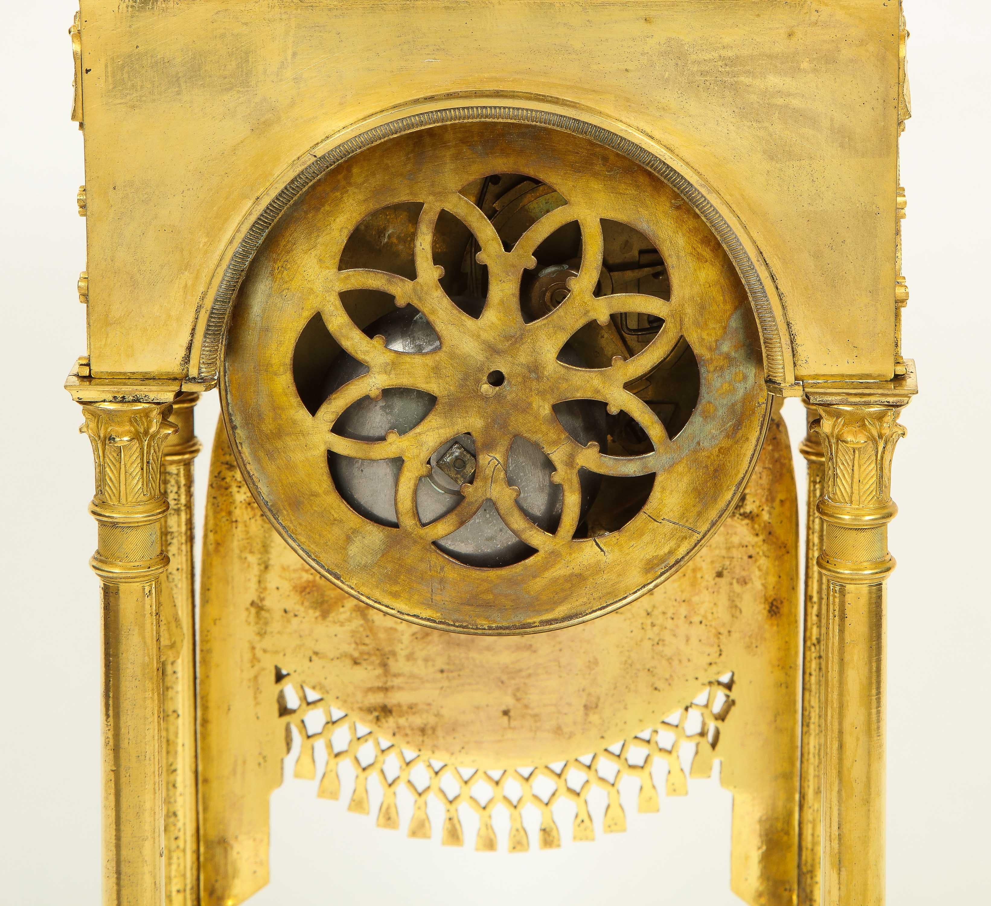 An Exceptional Quality French Ormolu Clock with Dragonflies, circa 1830 8