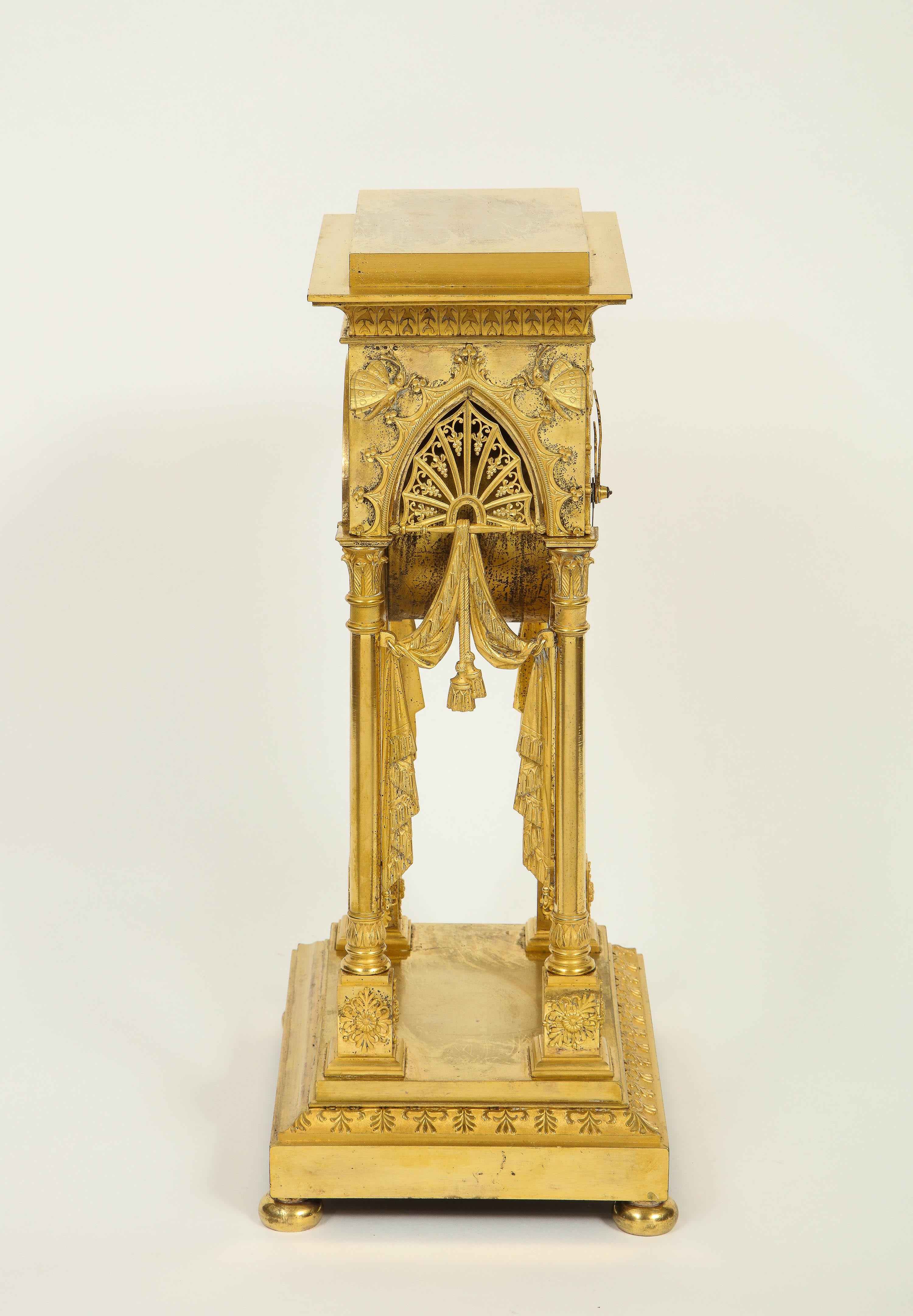 An Exceptional Quality French Ormolu Clock with Dragonflies, circa 1830 3