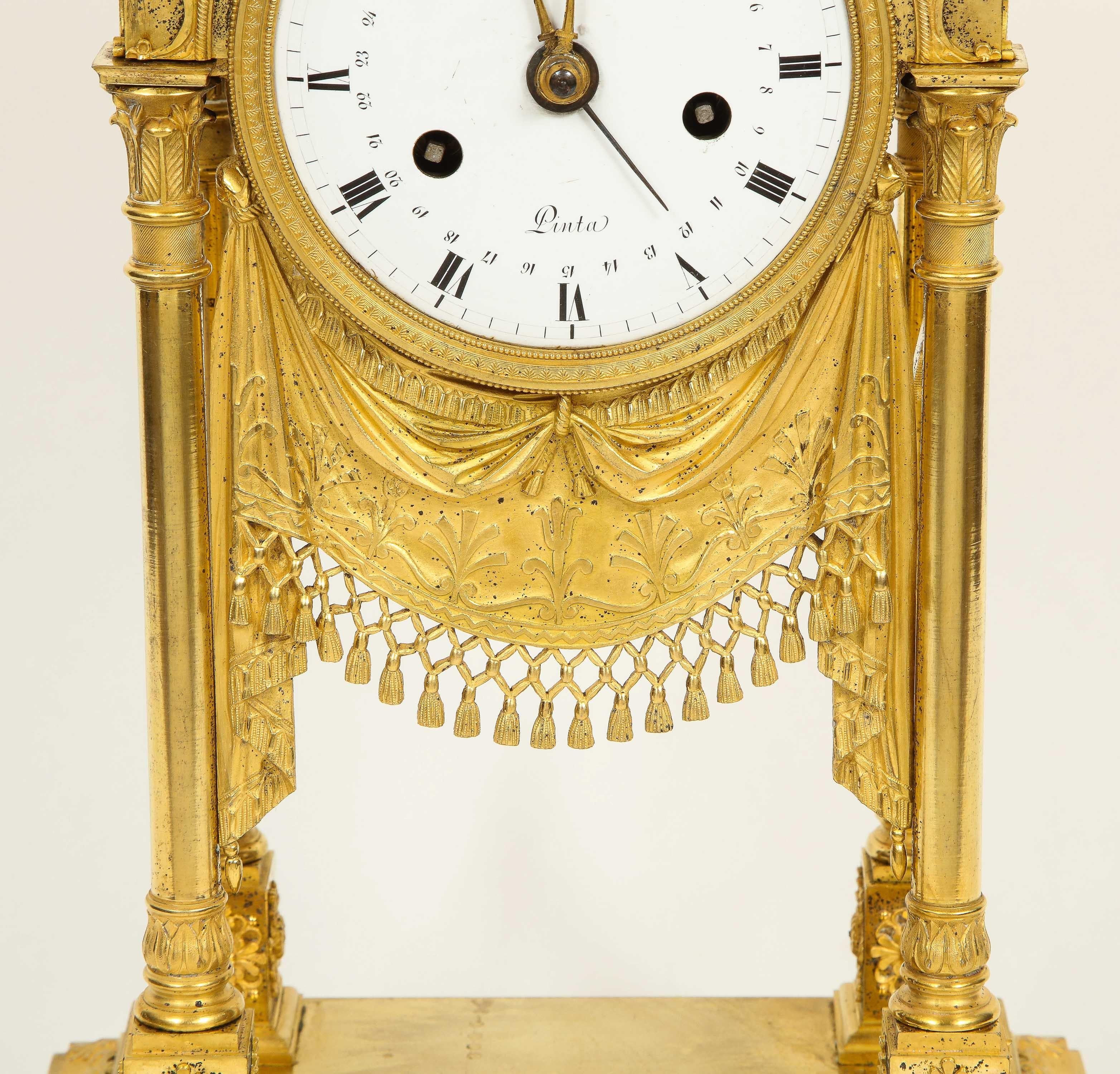 An Exceptional Quality French Ormolu Clock with Dragonflies, circa 1830 4