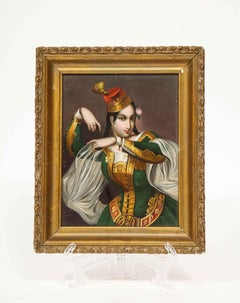 Exceptional Quality Miniature Painting of an Orientalist Turkish Dancer, 1860