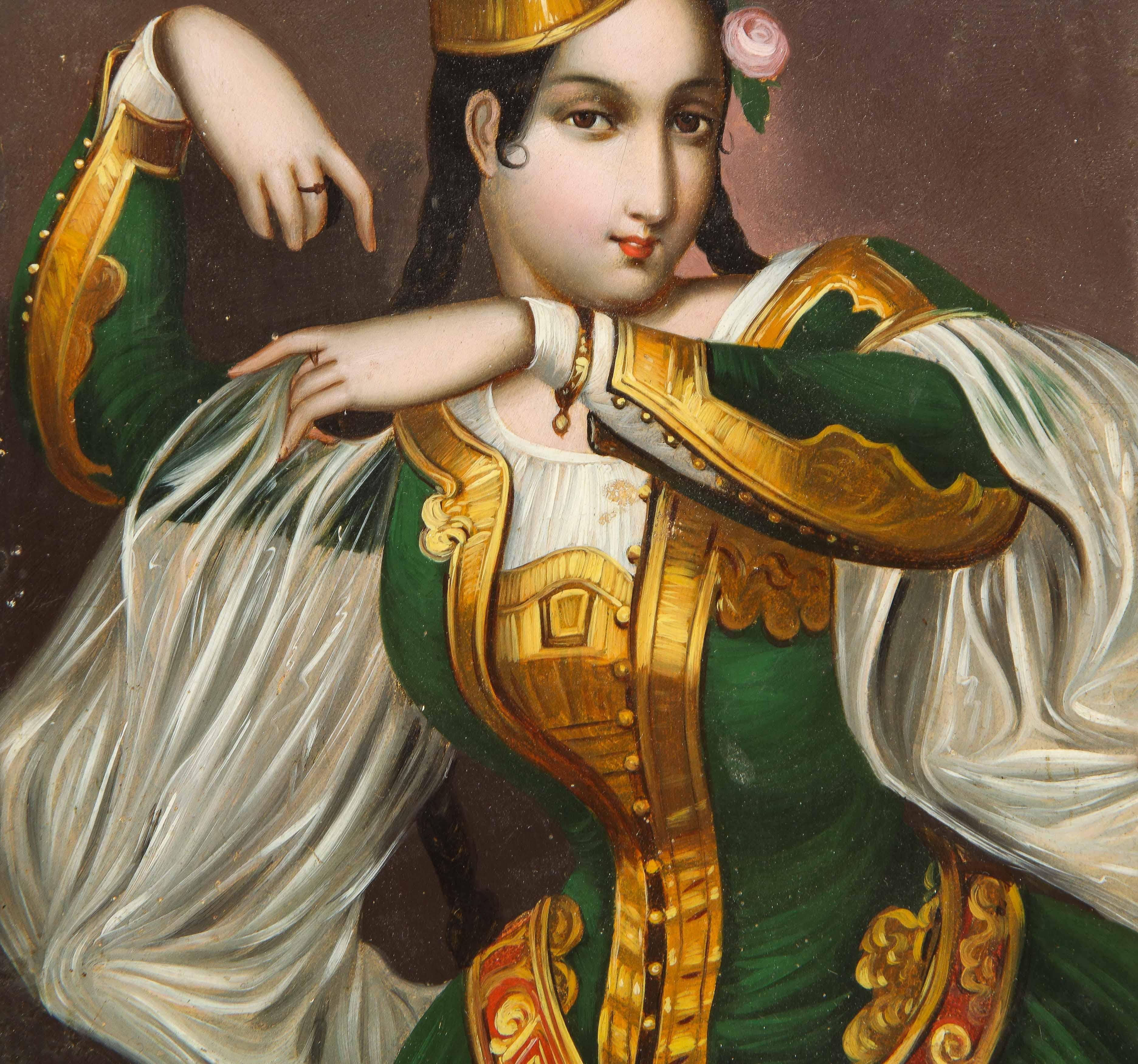 Exceptional Quality Miniature Painting of an Orientalist Turkish Dancer, 1860 In Good Condition In New York, NY