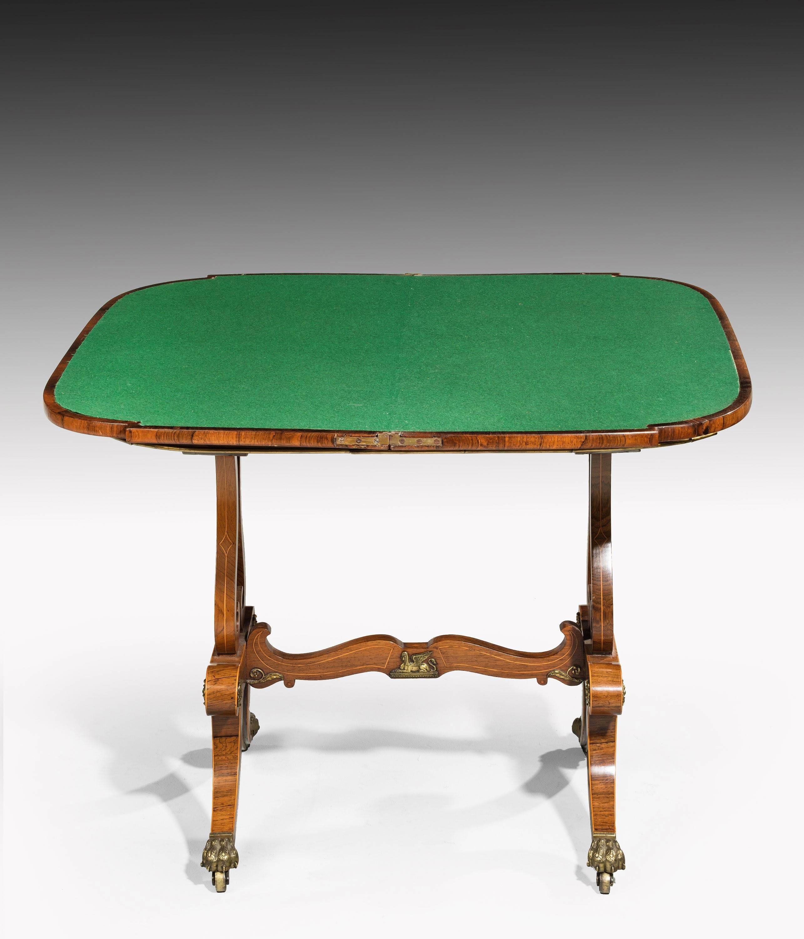 Early 19th Century Exceptional Regency Period Rosewood Card Table