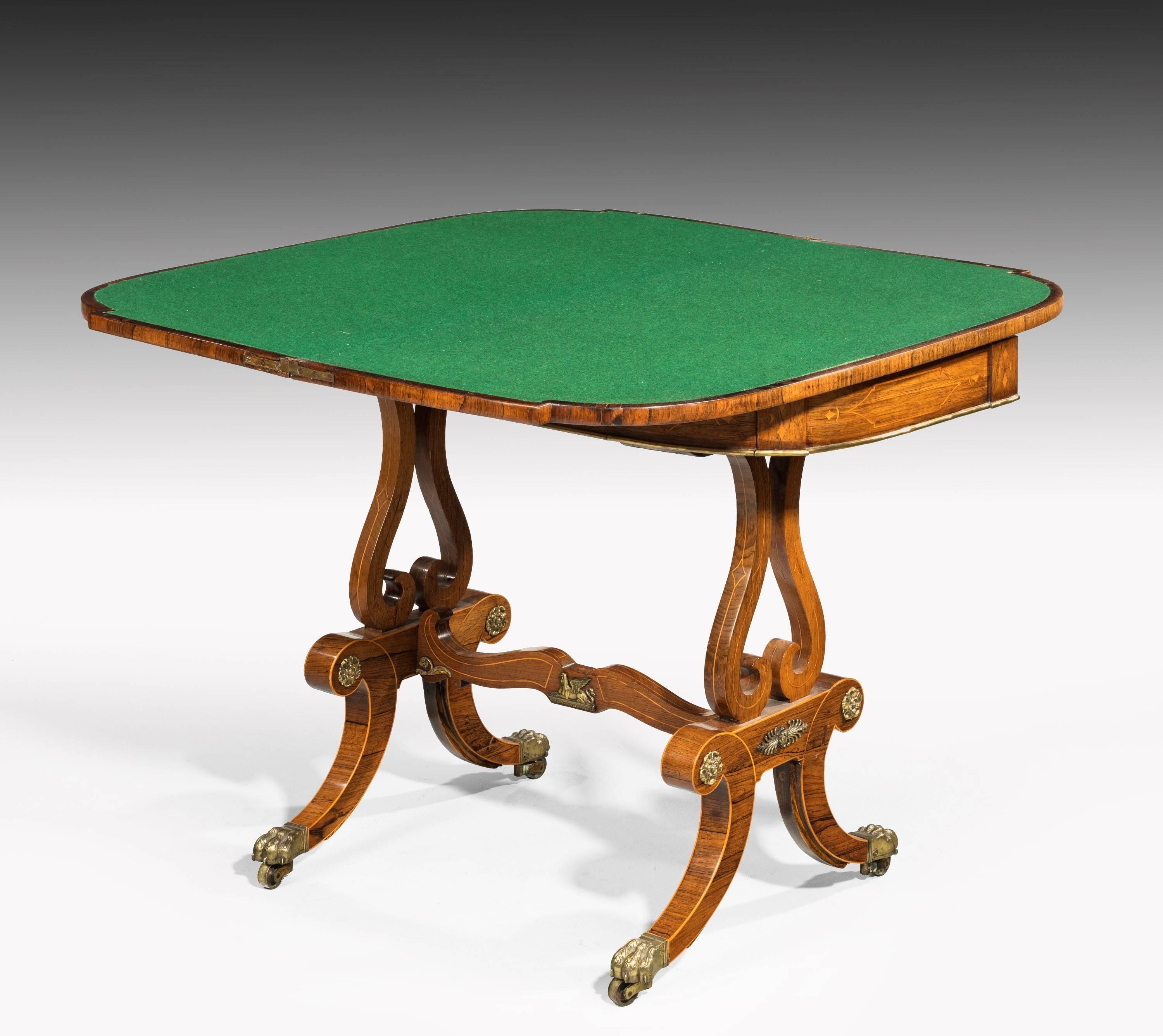 Exceptional Regency Period Rosewood Card Table 1