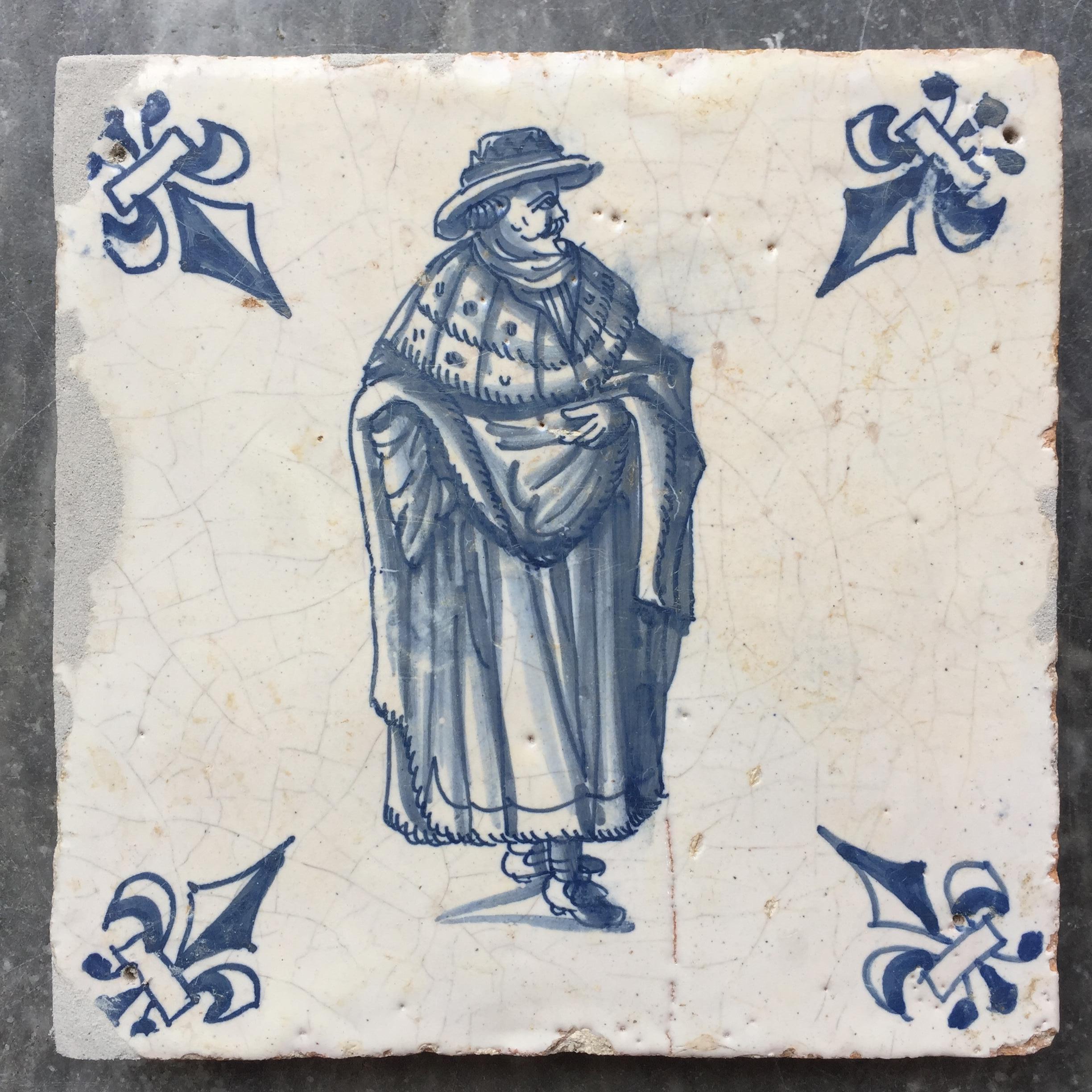 Exceptional Set of 20 Blue and White Dutch Delft Tiles with Figures 3