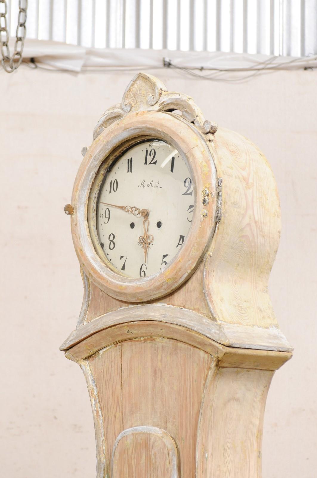 Exceptional Swedish Mora Floor Clock w/Original Metal Face, 19th Century In Good Condition In Atlanta, GA