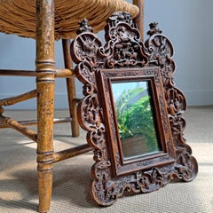 An Exceptionally Carved Qing Dynasty Hardwood Chinese Export Mirror