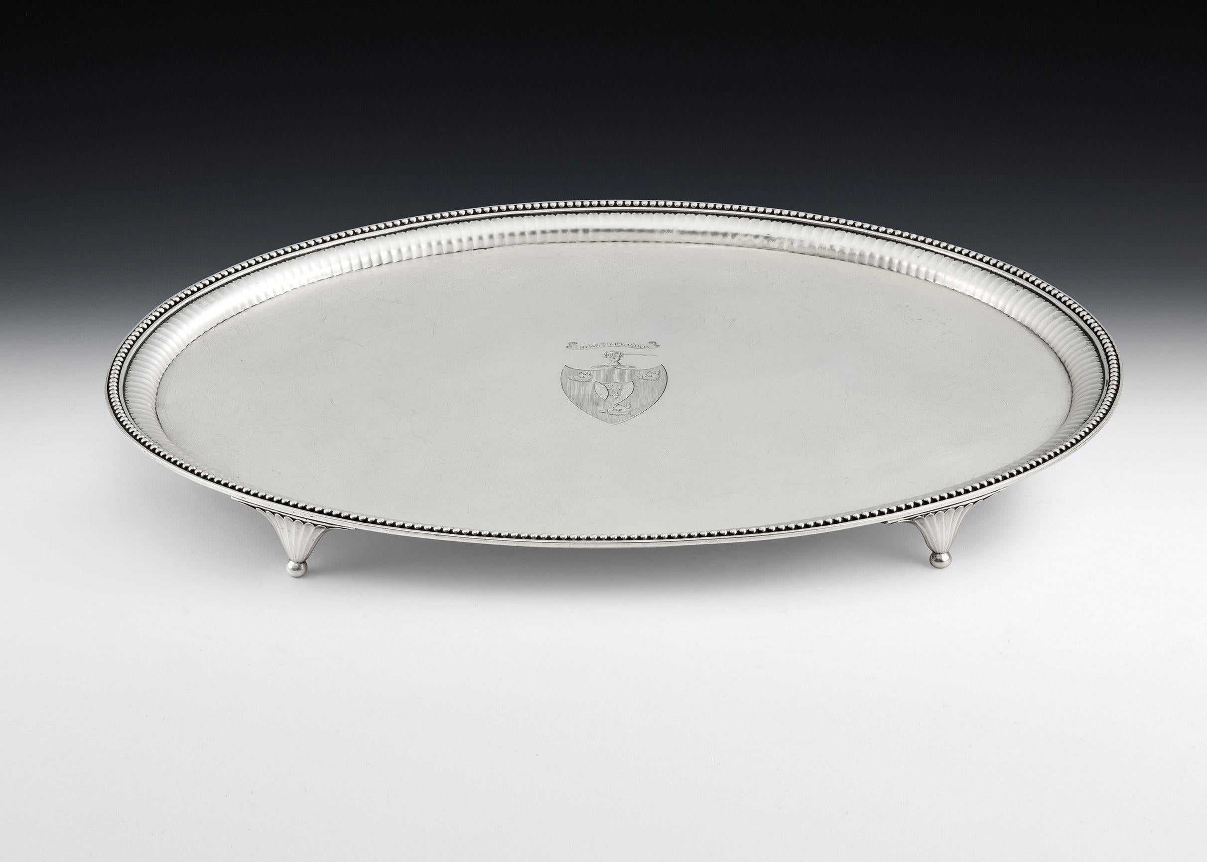 English Exceptionally Fine George III Drinks Salver, London, 1781, Wakelin & Taylor For Sale