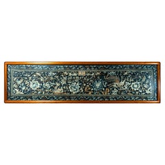 A Fine & Exceptionally Large Hand Embroidered Chinese Silk Matrimonial Panel