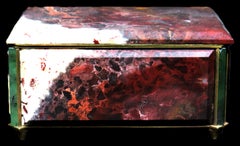 Außergewöhnlich schöne und seltene russische Jaspis/Chalcedon-Dose aus dem 19.