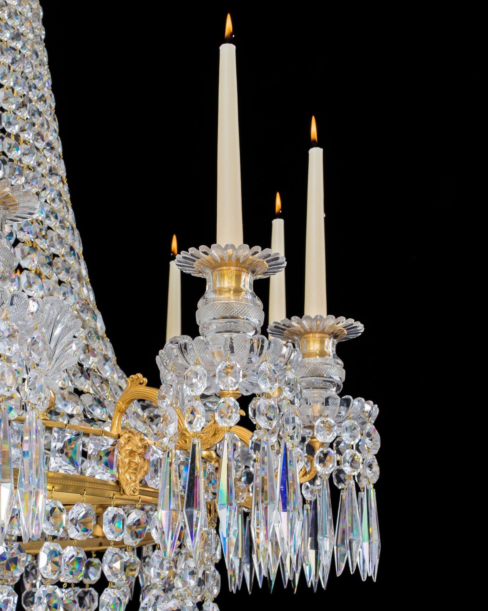 Cut Glass An Exceptionally Large 12 Light Regency Chandelier Attributed To John Blades For Sale