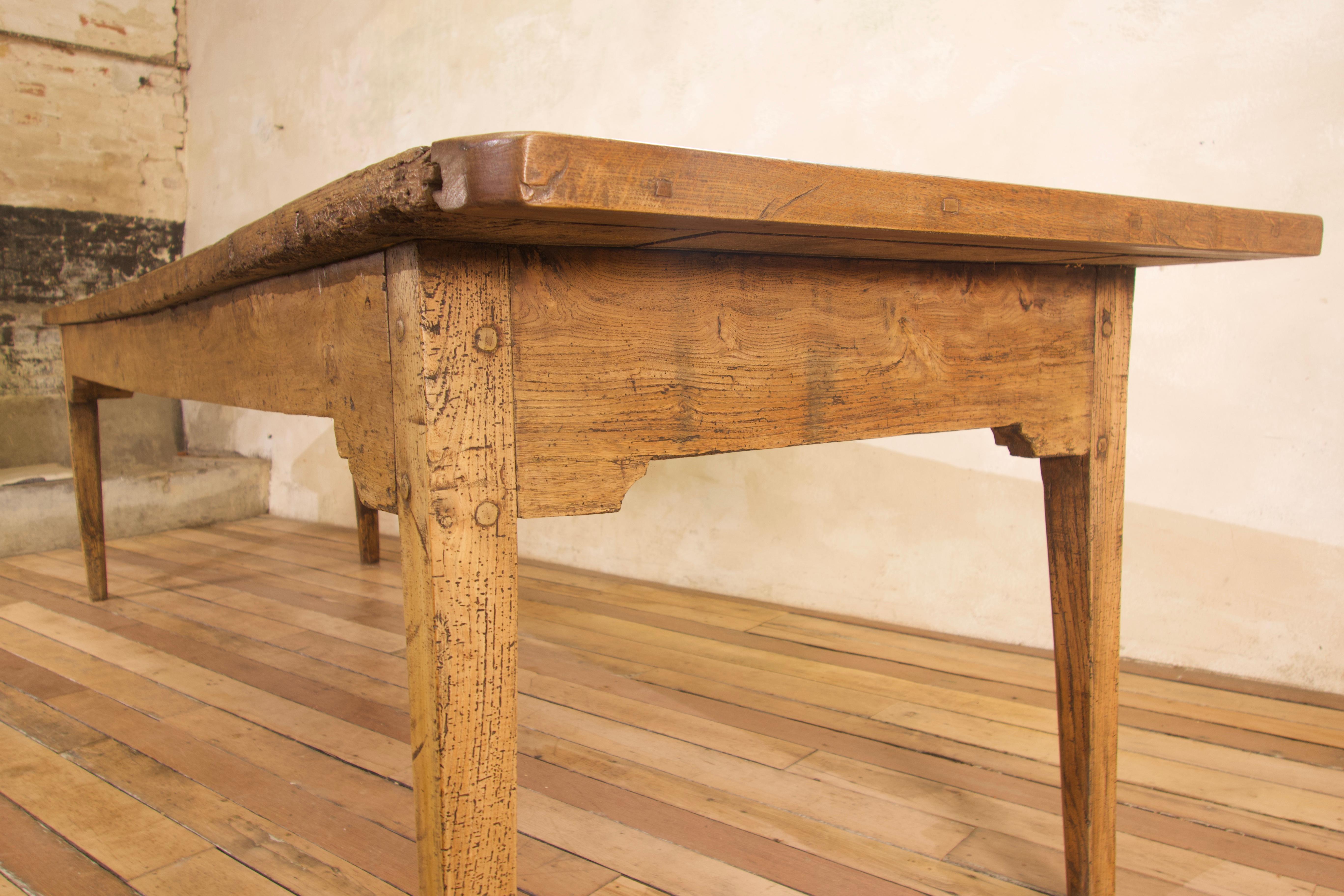 Exceptionally Large 18th Century Country Elm Farmhouse Dining Table 9