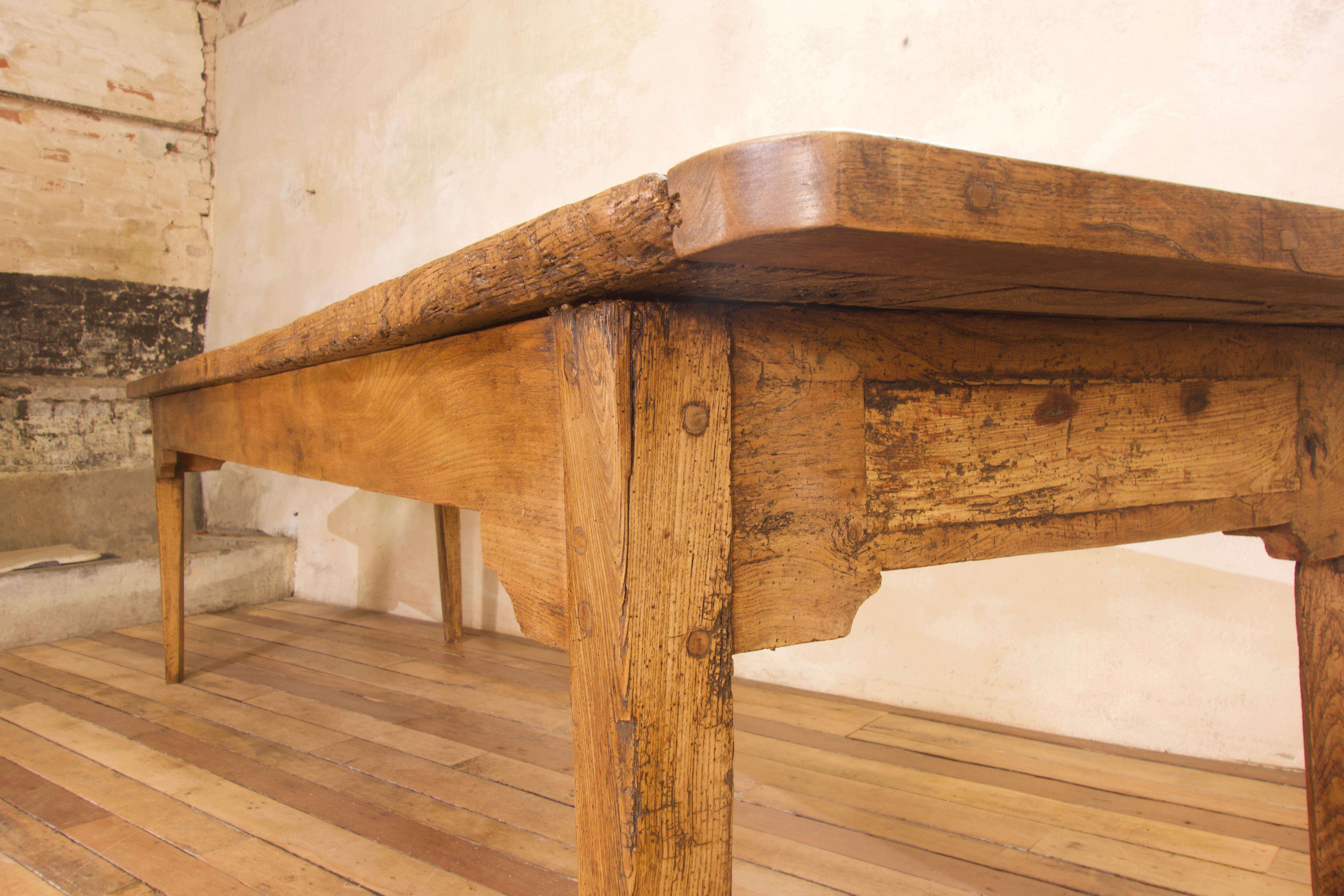 Exceptionally Large 18th Century Country Elm Farmhouse Dining Table 10