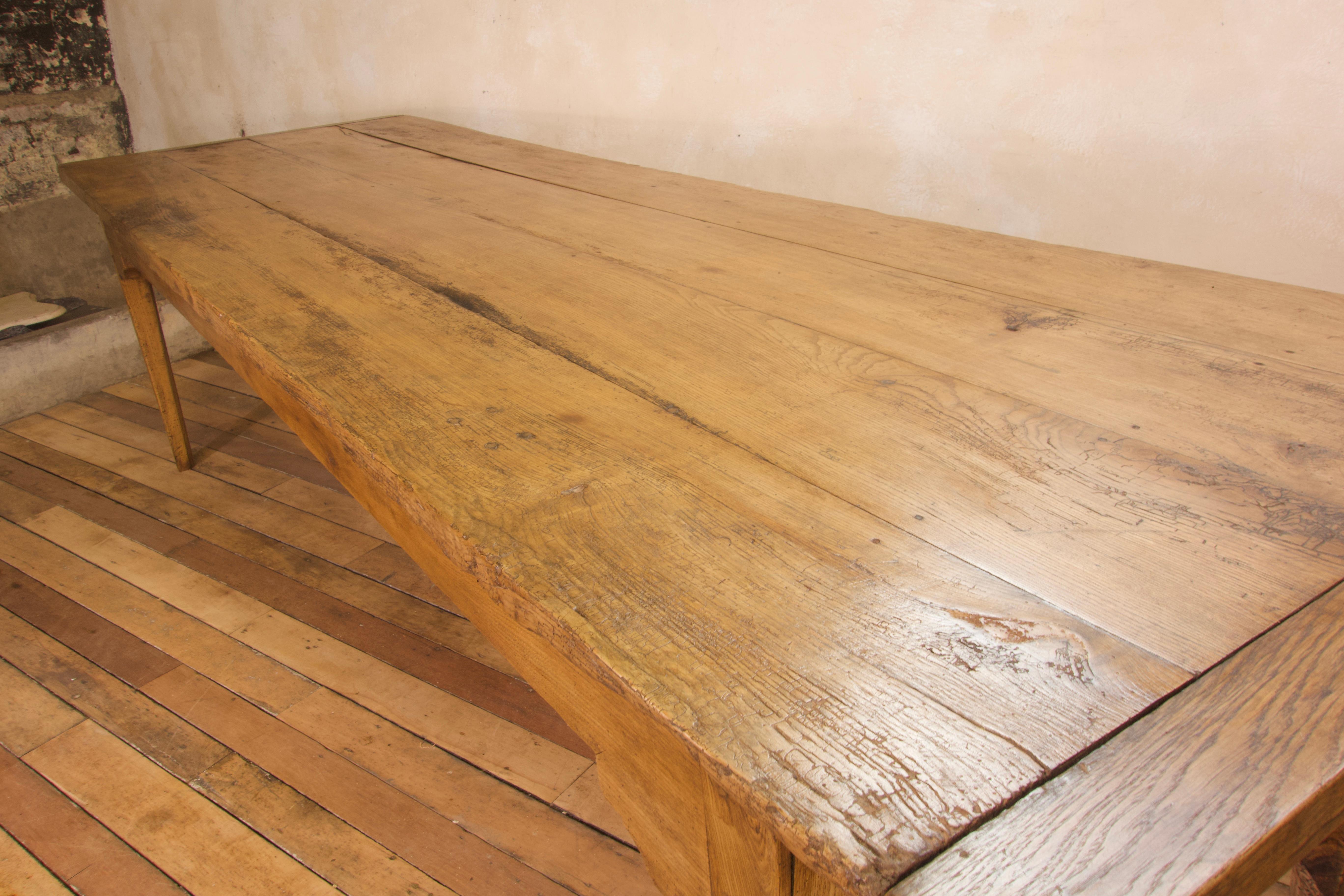 Exceptionally Large 18th Century Country Elm Farmhouse Dining Table 14