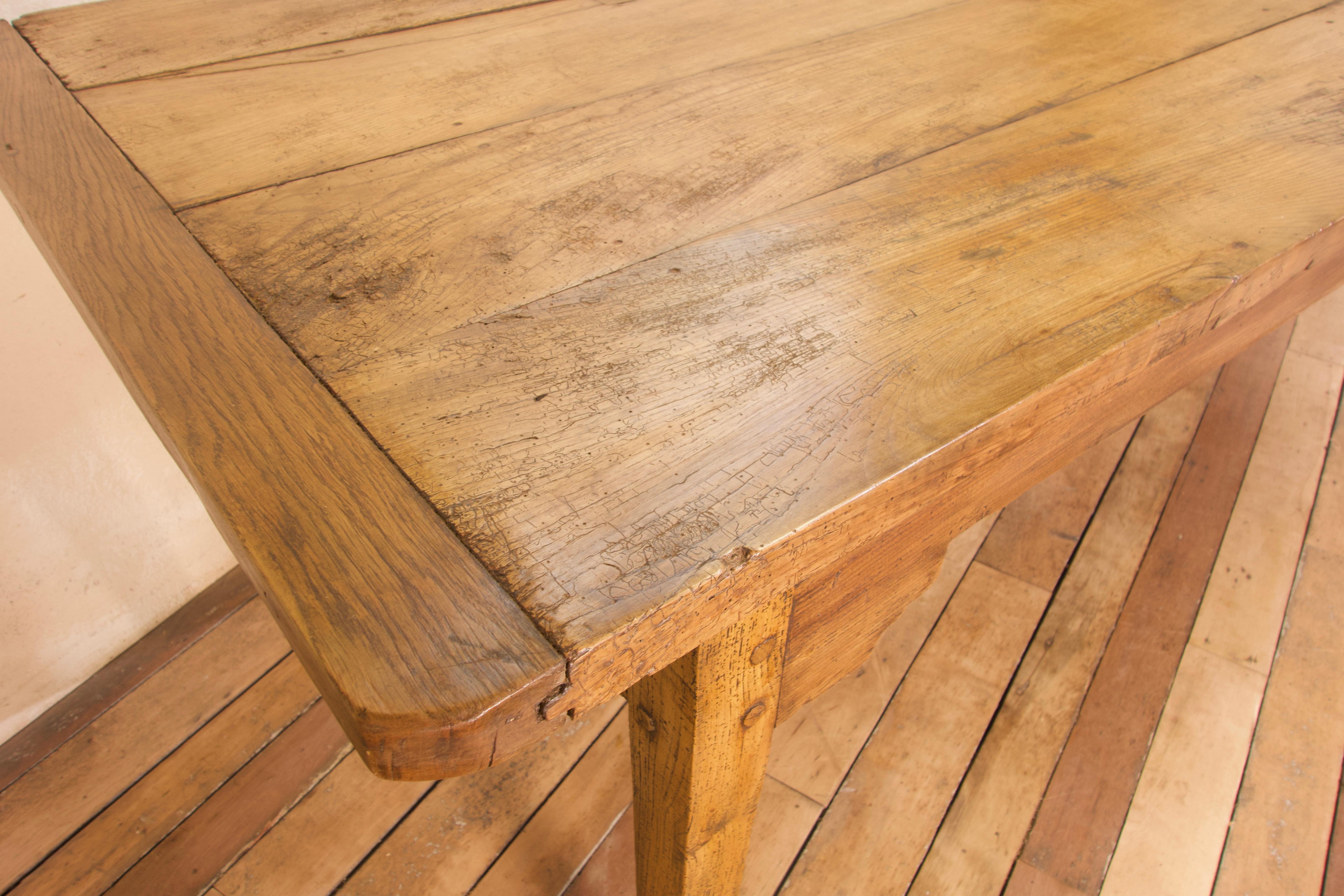 Exceptionally Large 18th Century Country Elm Farmhouse Dining Table 15