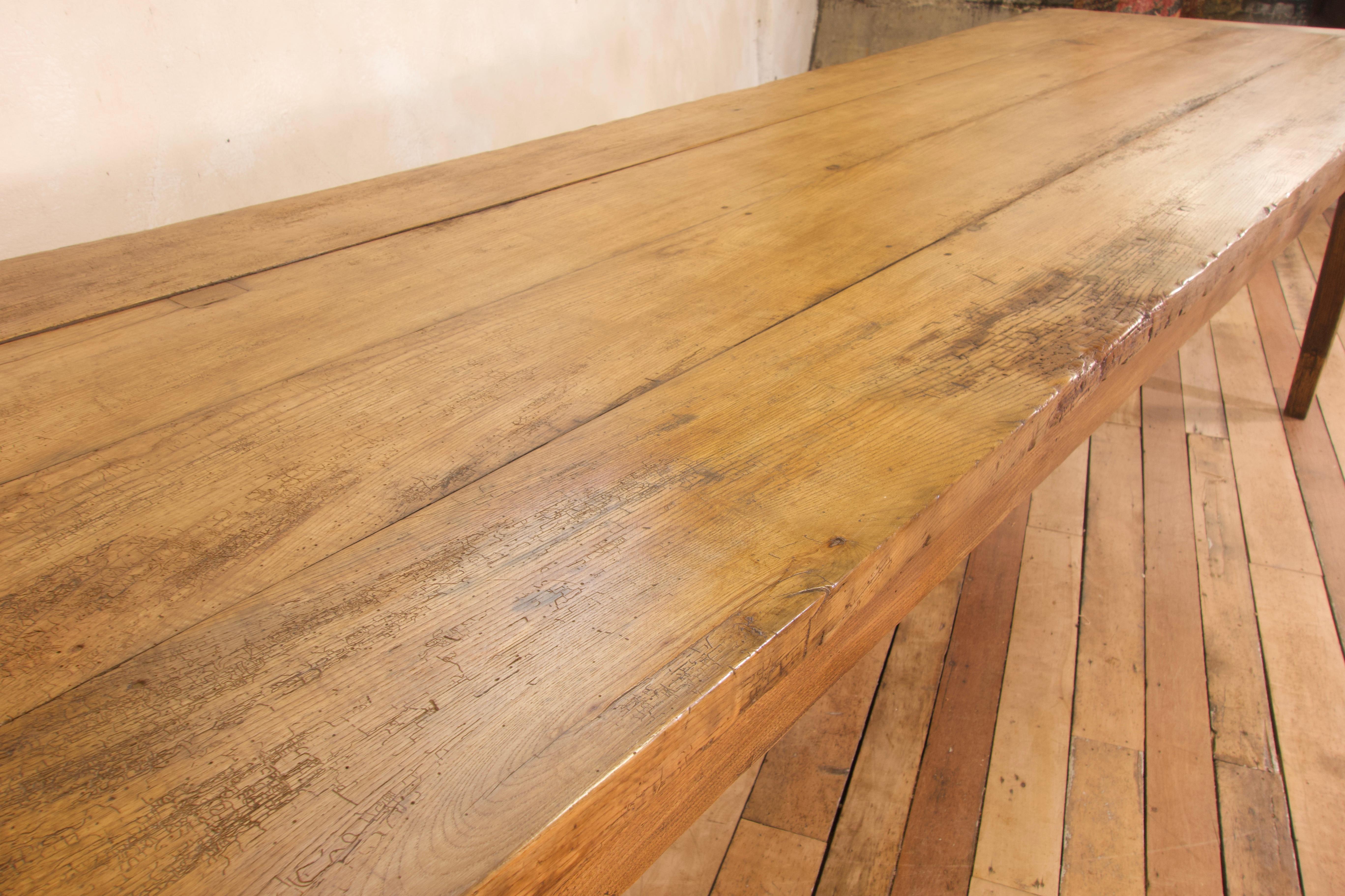 Exceptionally Large 18th Century Country Elm Farmhouse Dining Table 16