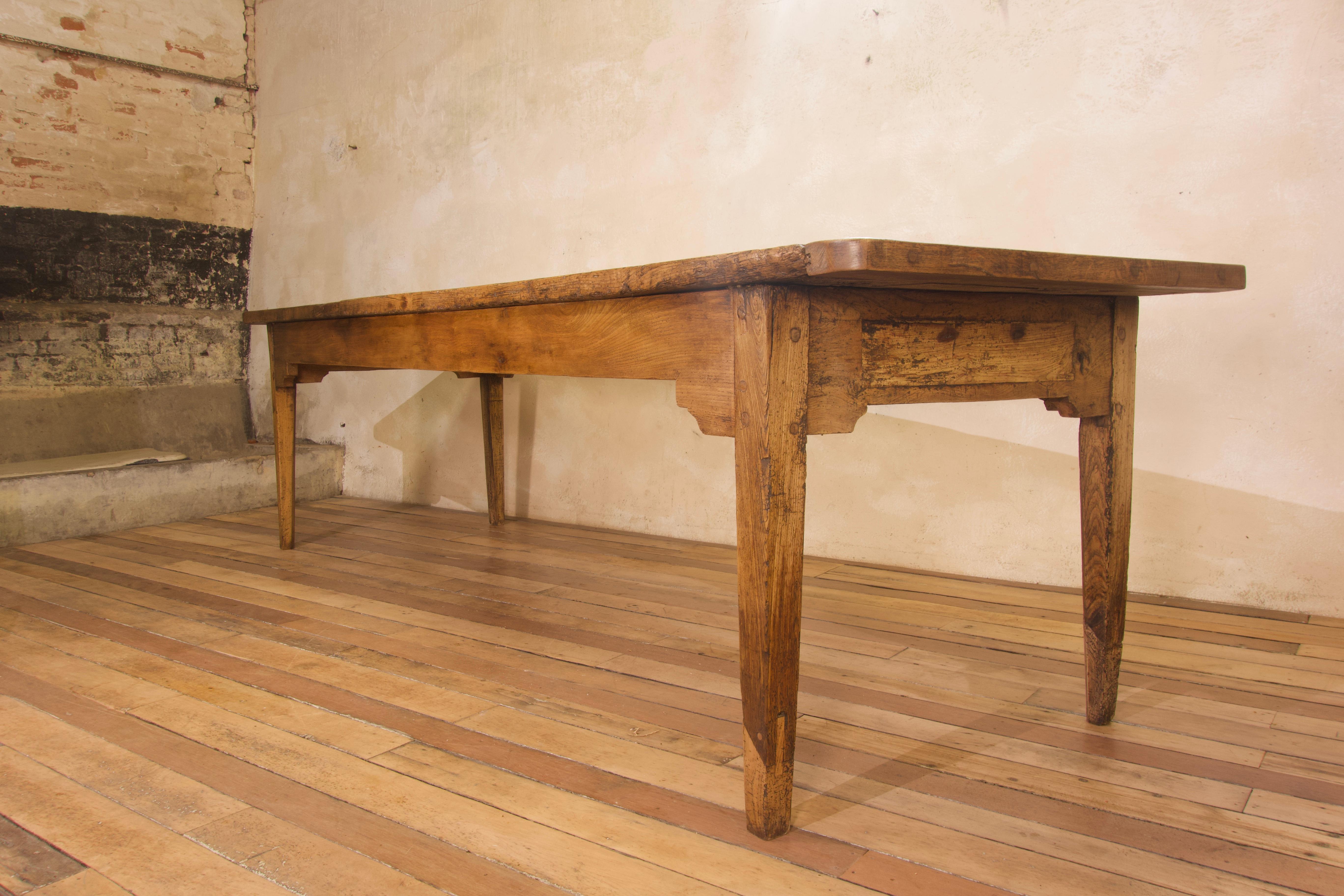 British Exceptionally Large 18th Century Country Elm Farmhouse Dining Table
