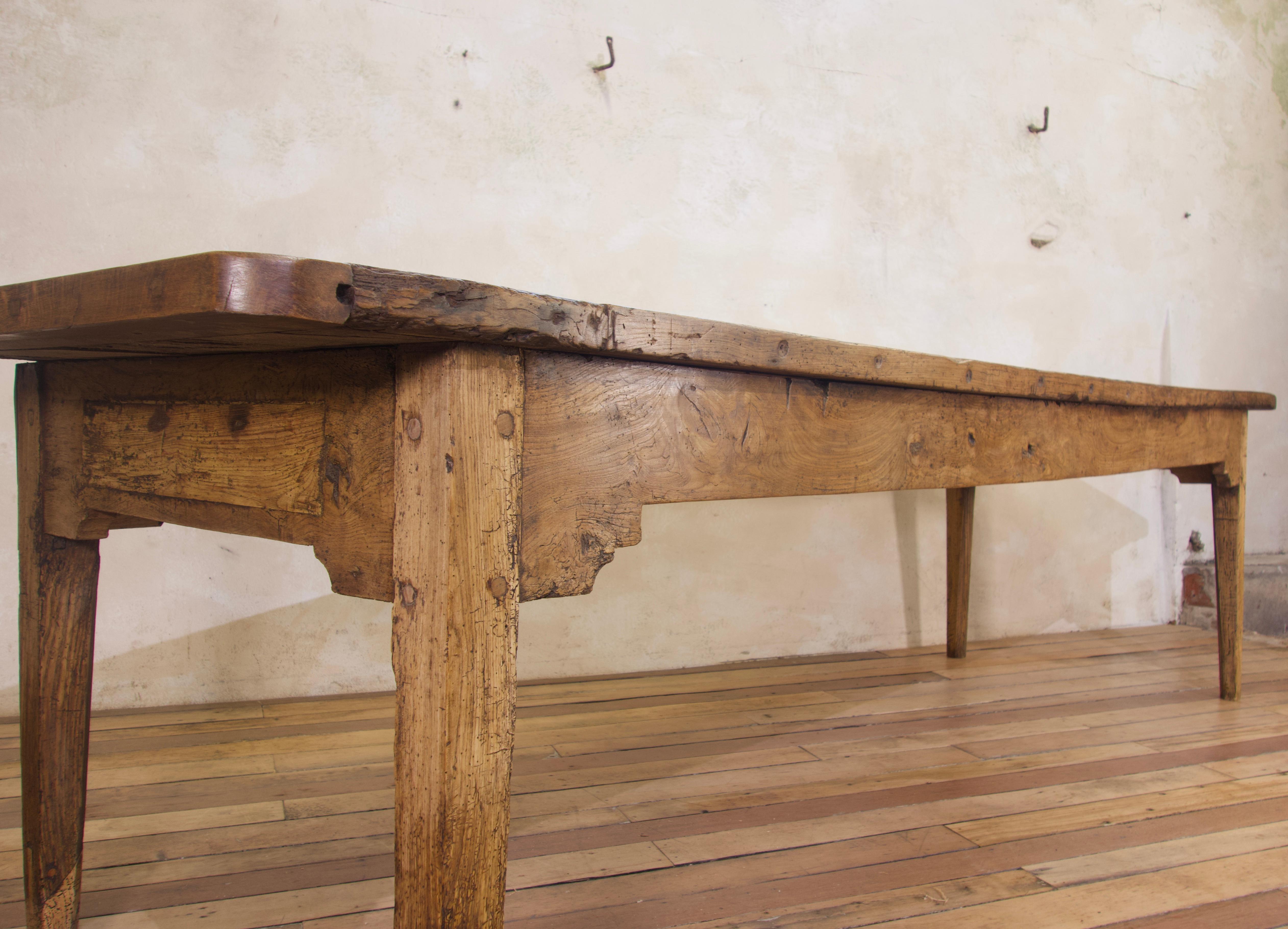 Exceptionally Large 18th Century Country Elm Farmhouse Dining Table 1
