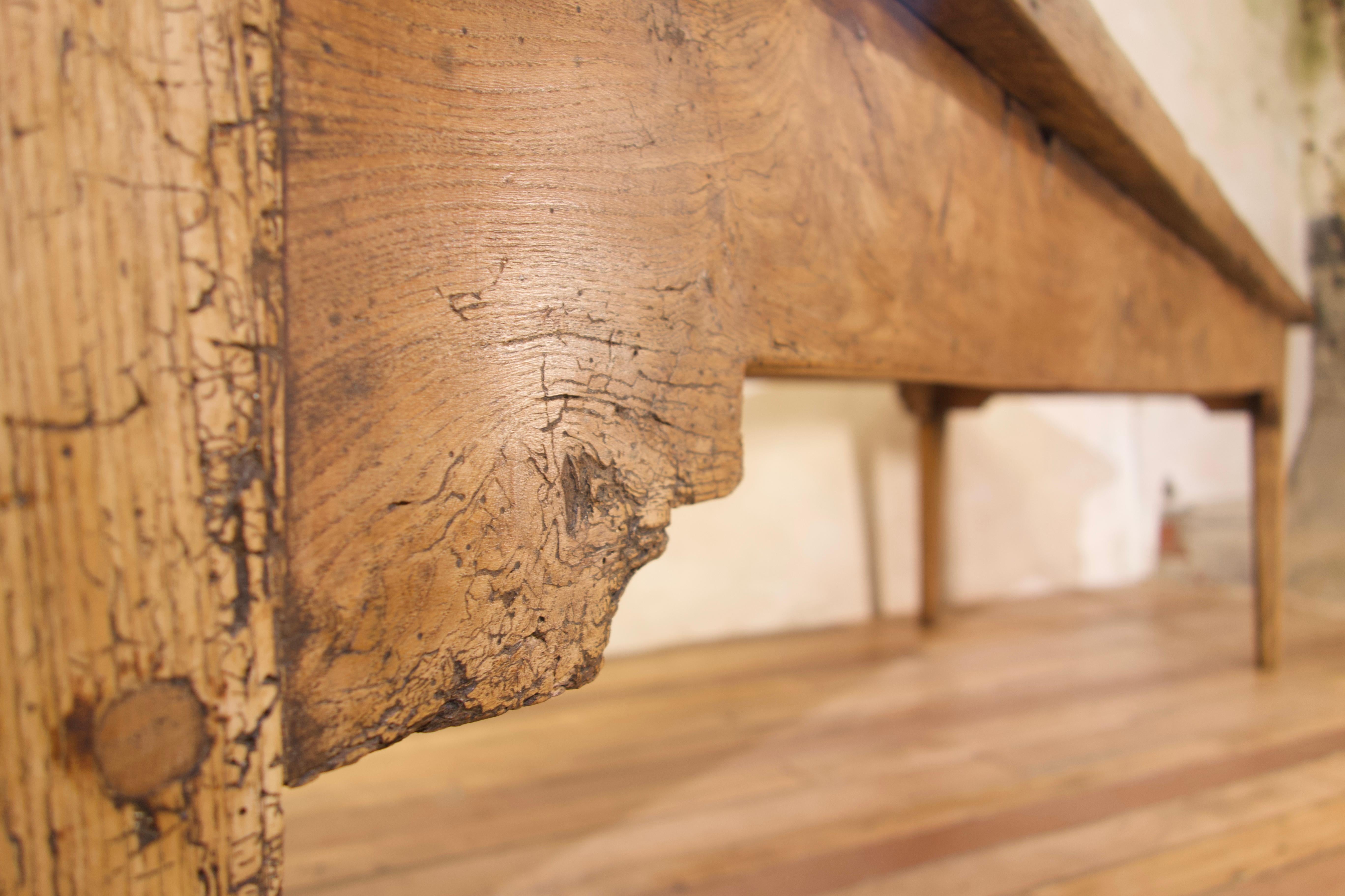 Exceptionally Large 18th Century Country Elm Farmhouse Dining Table 2