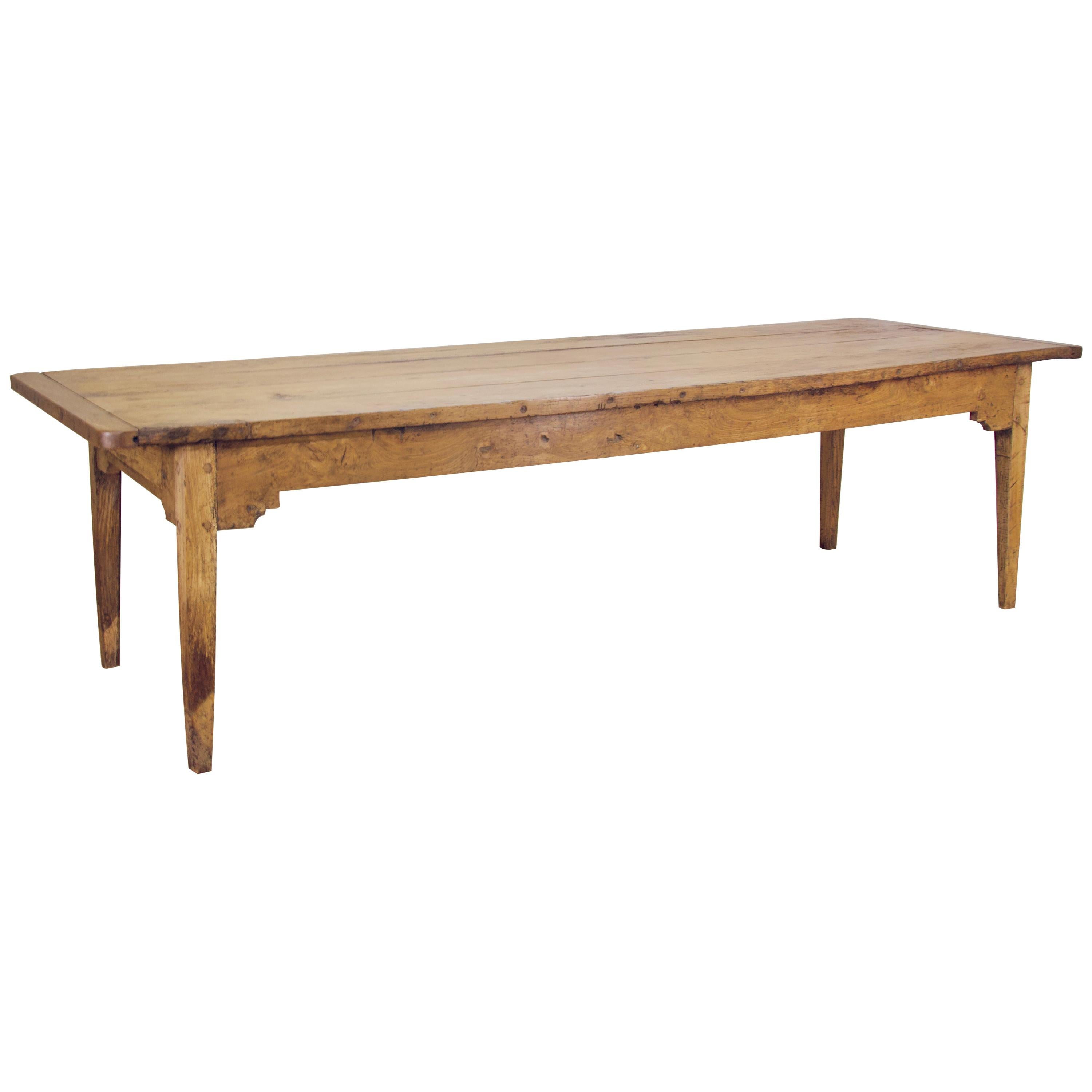 Exceptionally Large 18th Century Country Elm Farmhouse Dining Table