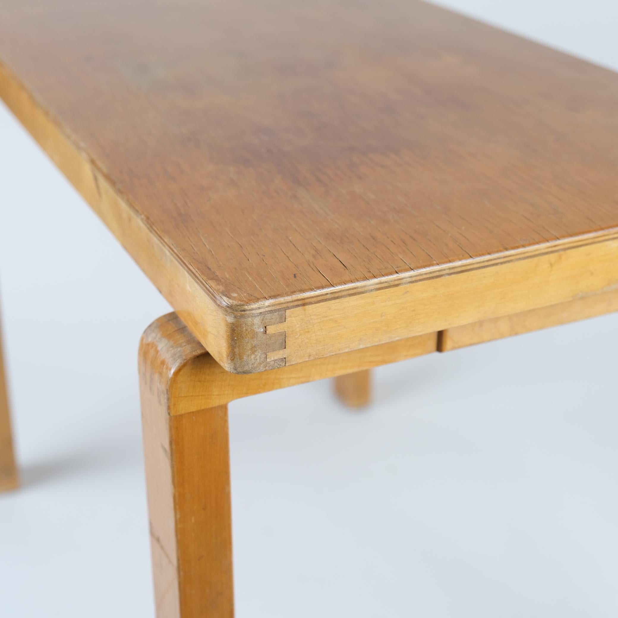 Finnish An Exceptionally Rare Alvar Aalto War-time Joints Small Side table, Artek 1940s For Sale