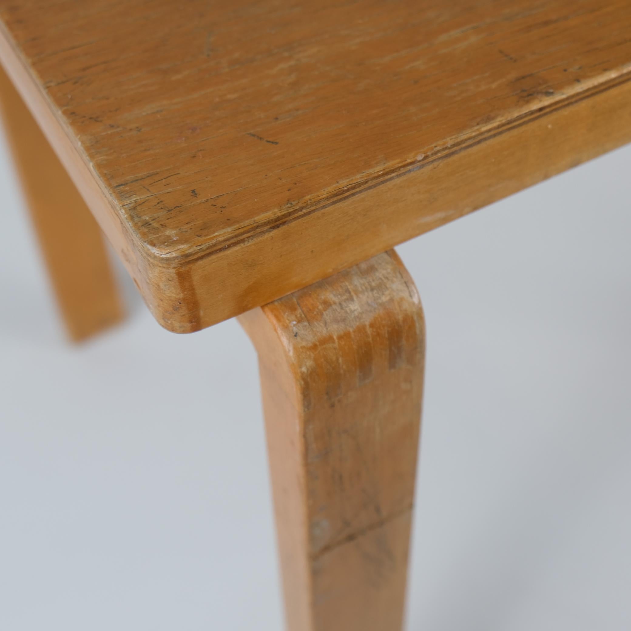 Birch An Exceptionally Rare Alvar Aalto War-time Joints Small Side table, Artek 1940s For Sale