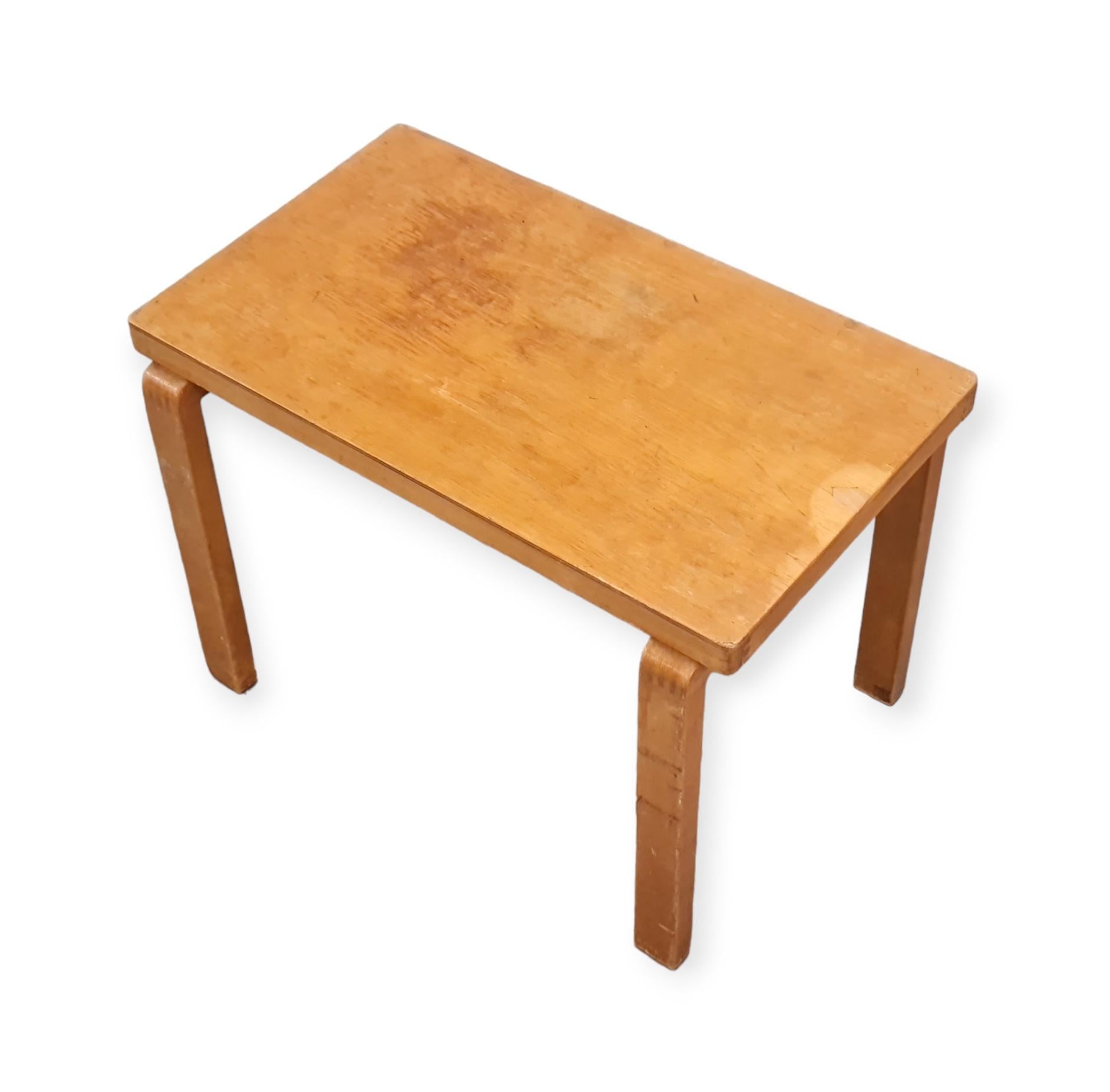 An Exceptionally Rare Alvar Aalto War-time Side table, 1940s For Sale 3