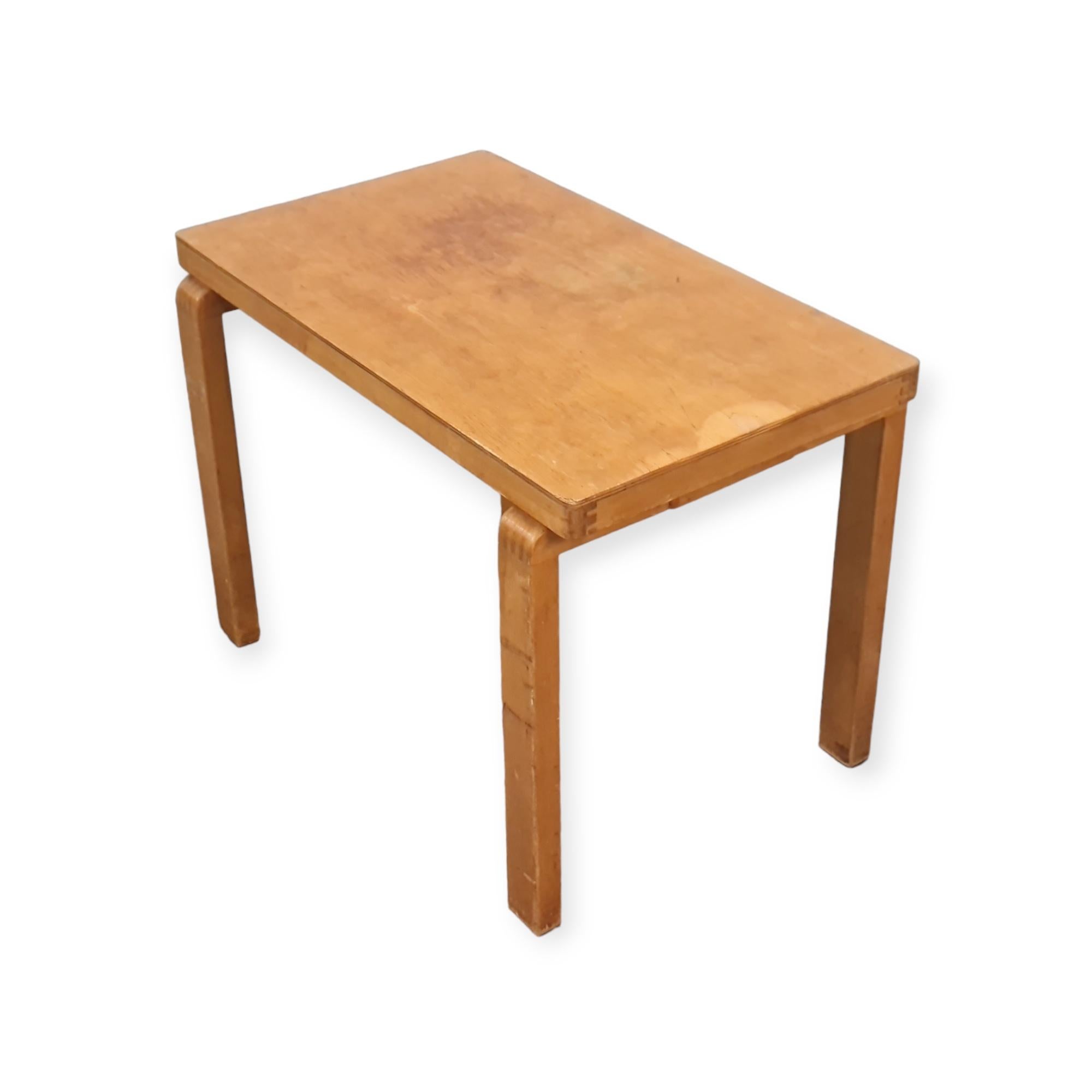 An Exceptionally Rare Alvar Aalto War-time Side table, 1940s For Sale 8