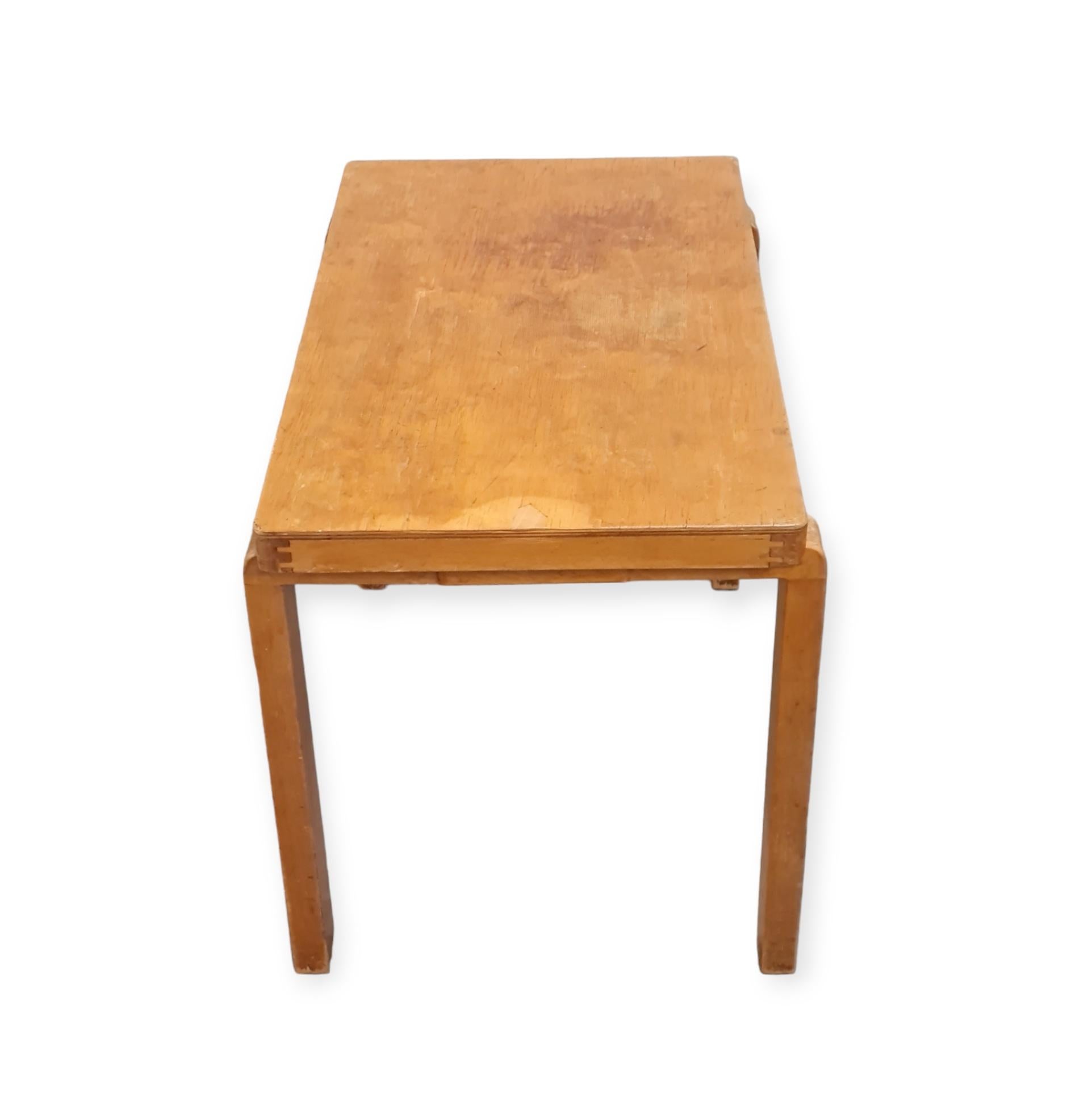 Scandinavian Modern An Exceptionally Rare Alvar Aalto War-time Side table, 1940s For Sale