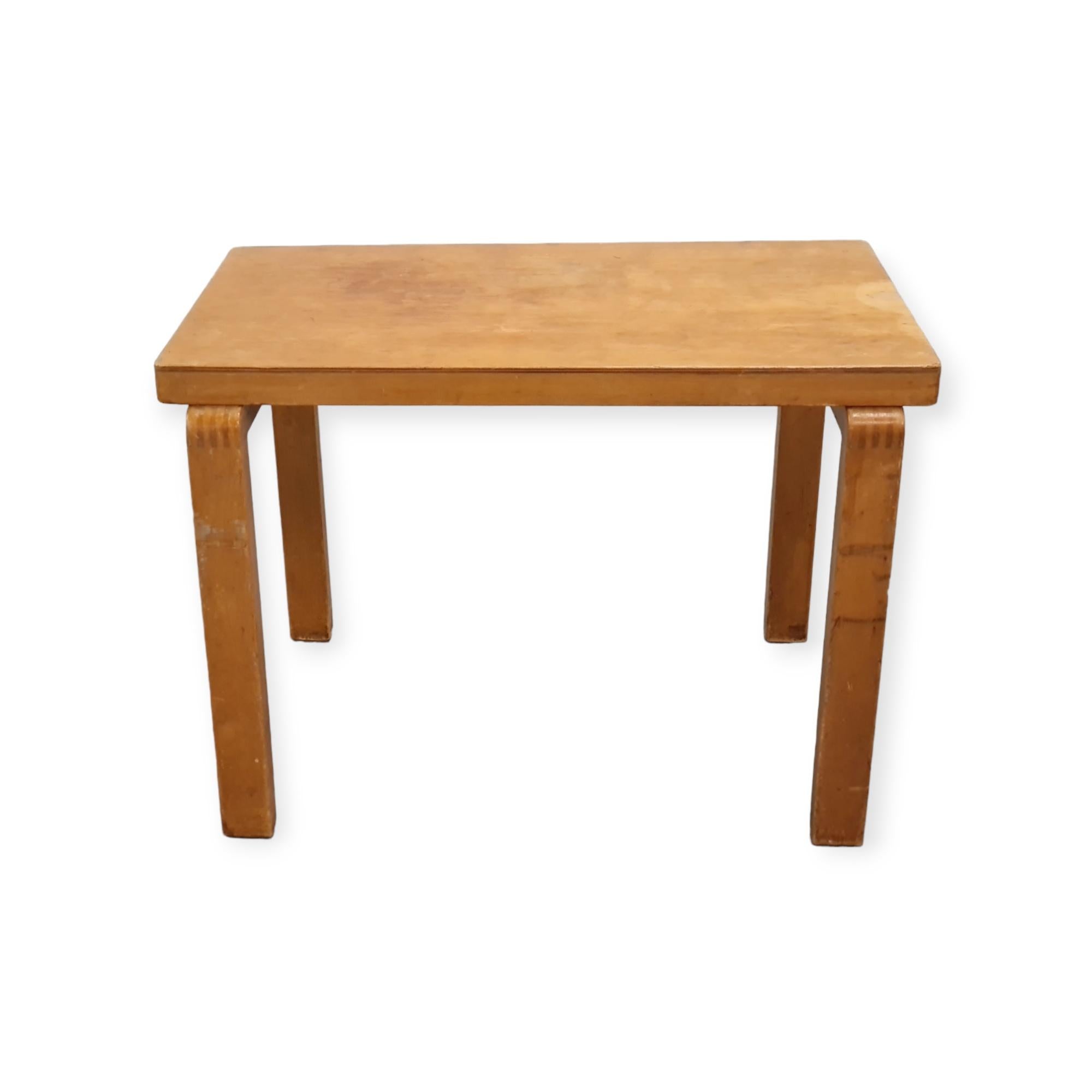 An Exceptionally Rare Alvar Aalto War-time Side table, 1940s In Good Condition For Sale In Helsinki, FI