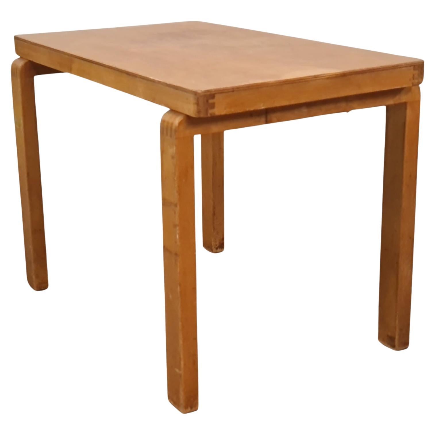 An Exceptionally Rare Alvar Aalto War-time Side table, 1940s For Sale