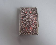 Antique An exceptionally rare George III Filigree Needle Case, modelled as a Book.