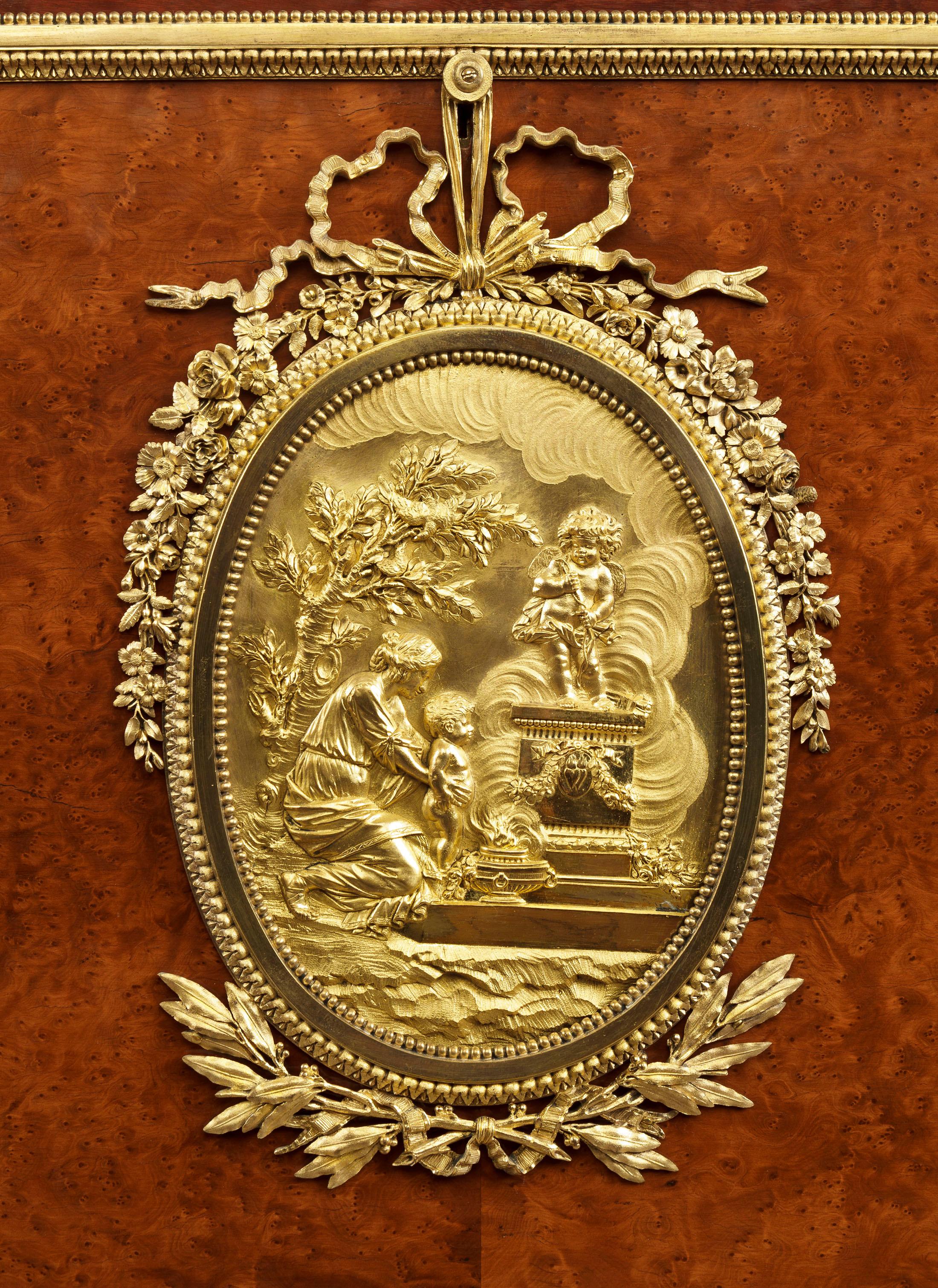 Louis XVI Exceptionally Rare Thuya and Ormolu Writing Secrétaire of the late 19th Century