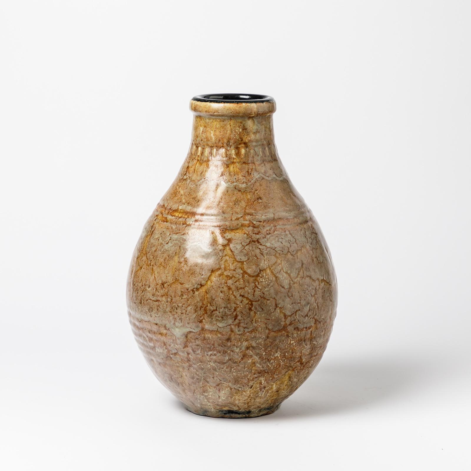 Art Déco Eccezionale vaso in ceramica di Émile Decoeur, 1927 circa in vendita