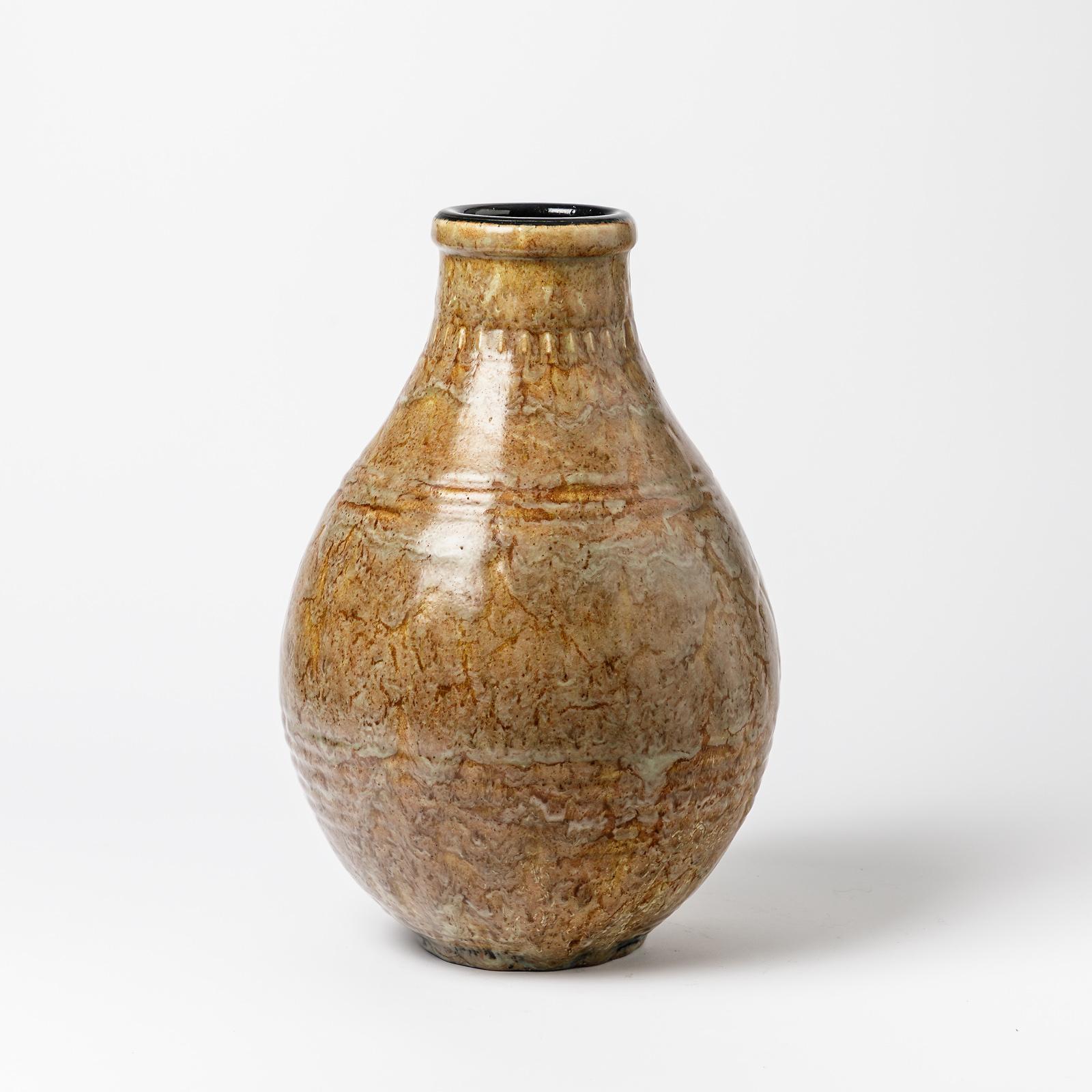 French Exceptional Ceramic Vase by Émile Decoeur, circa 1927 For Sale