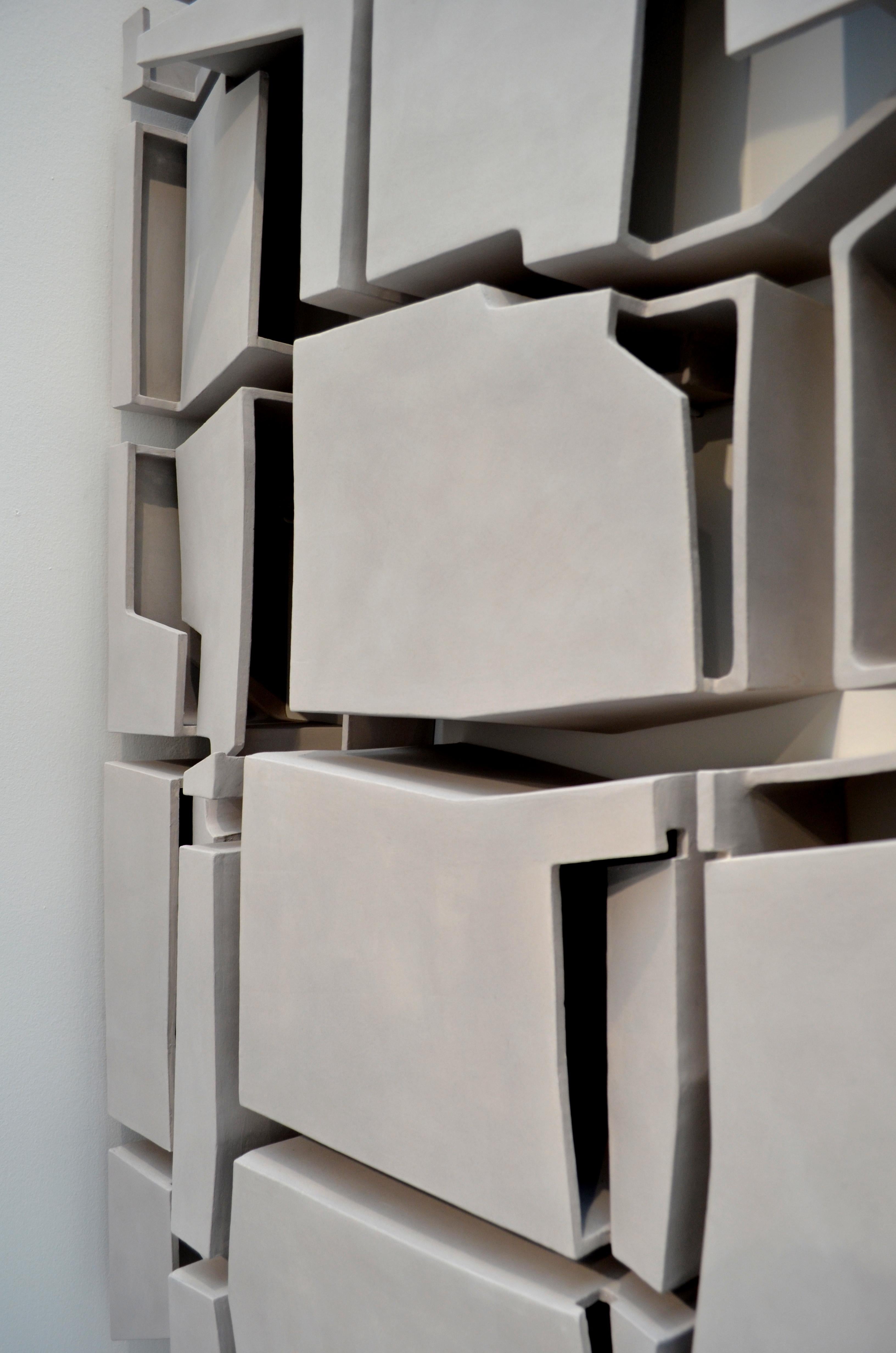 French Exceptional Ceramic Wall by Denis Castaing, Composed of 19 Pieces, 2017 For Sale