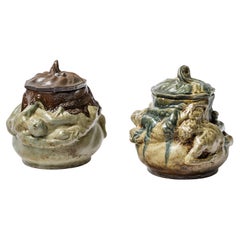 Exceptionnel Pair of Covered Pots by Paul Jeanneney and Coquet, circa 1900
