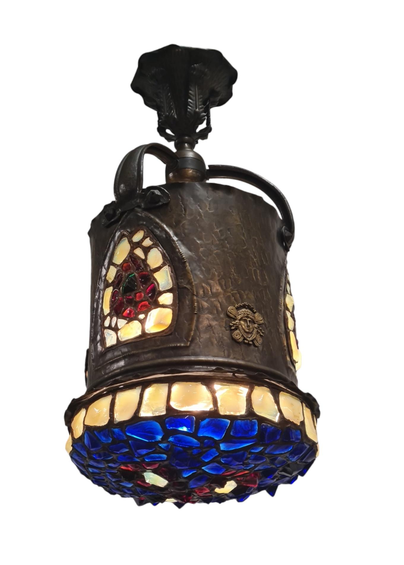 An Exeptionally Beautiful Art Noveau Ceiling Lamp, 1890-1920s For Sale 8