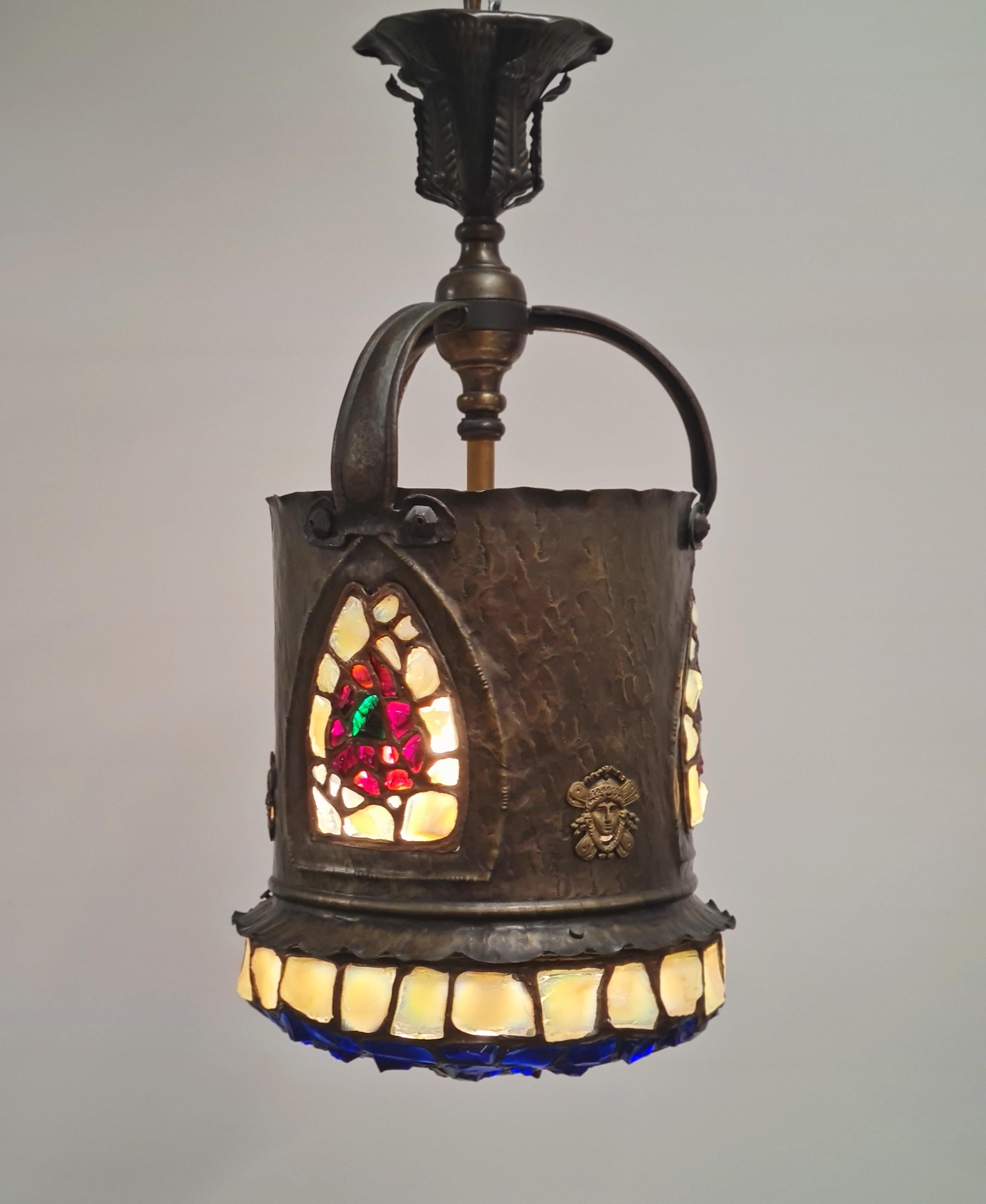 An Exeptionally Beautiful Art Noveau Ceiling Lamp, 1890-1920s For Sale 9