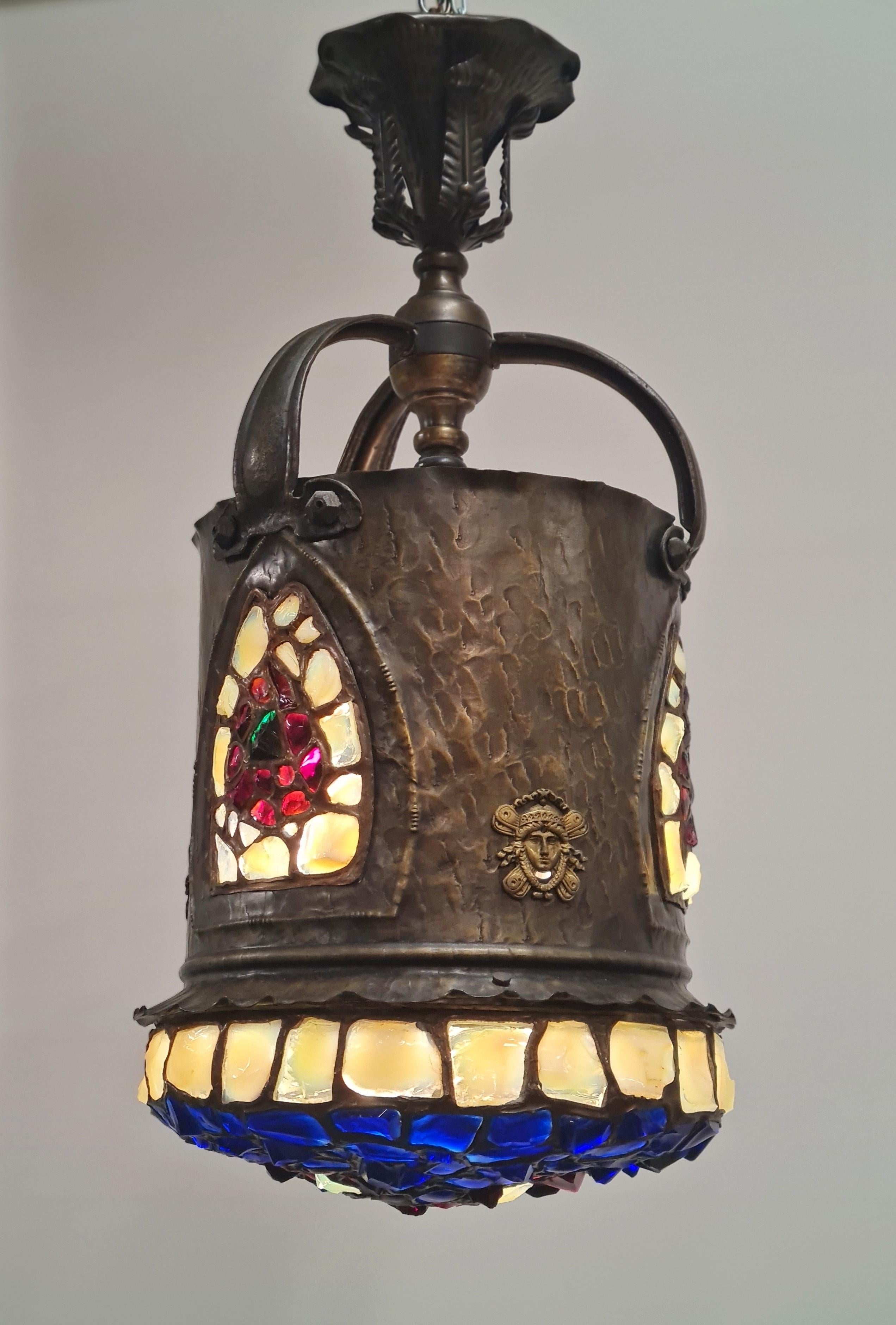 Finnish An Exeptionally Beautiful Art Noveau Ceiling Lamp, 1890-1920s For Sale