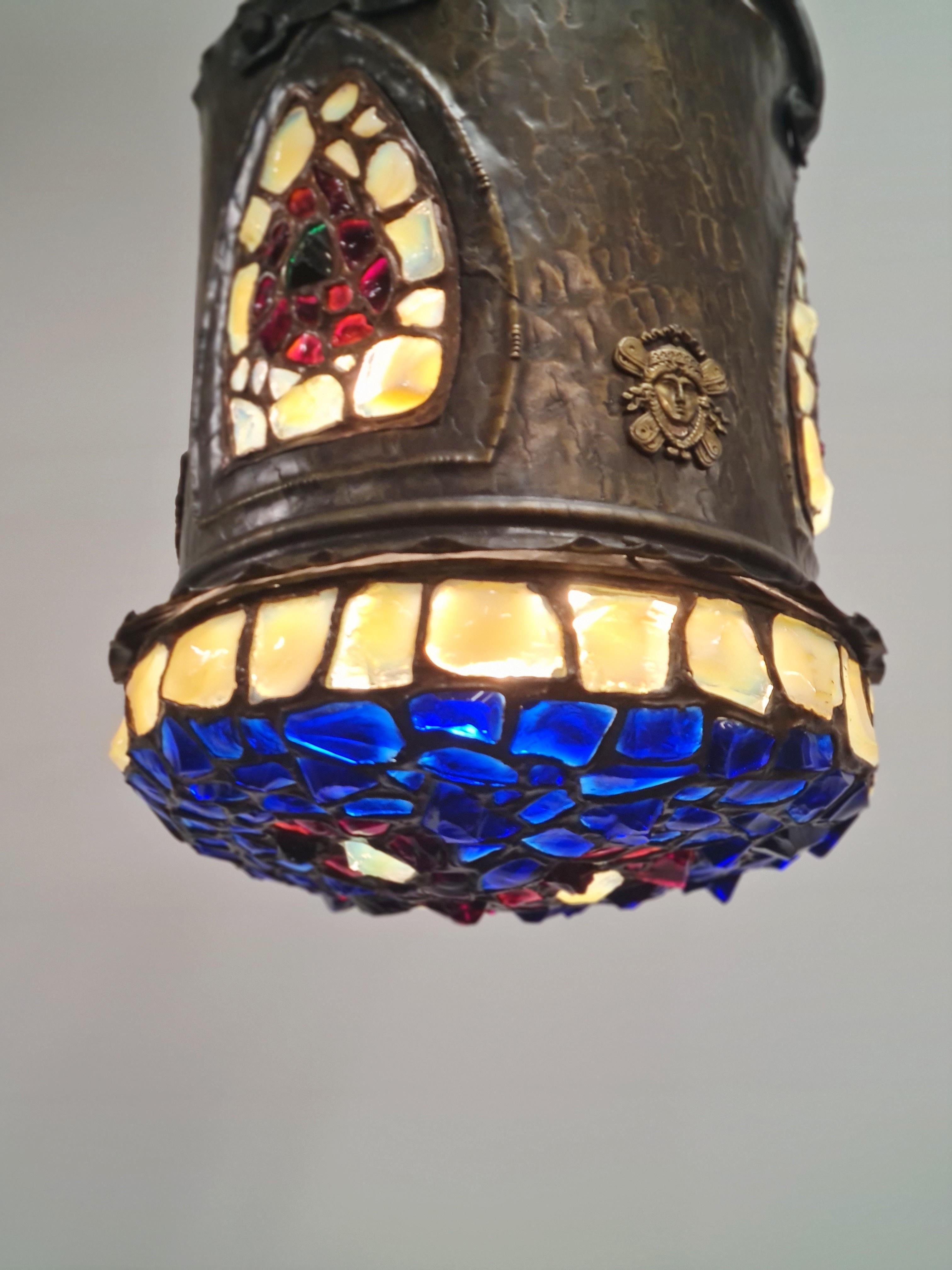 An Exeptionally Beautiful Art Noveau Ceiling Lamp, 1890-1920s In Good Condition For Sale In Helsinki, FI