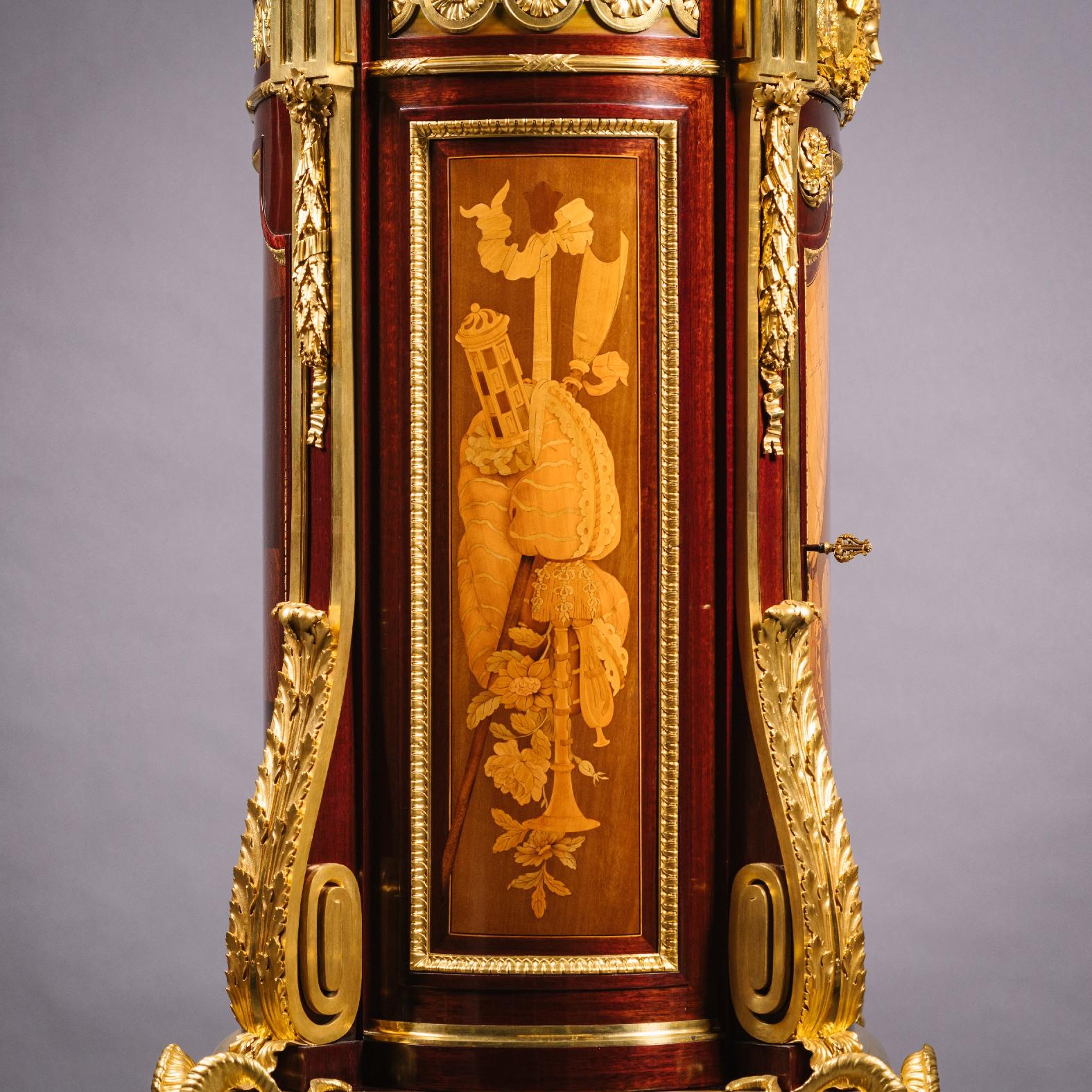 19th Century An Exhibition Gilt-Bronze Mounted Marquetry Cabinet on Stand For Sale