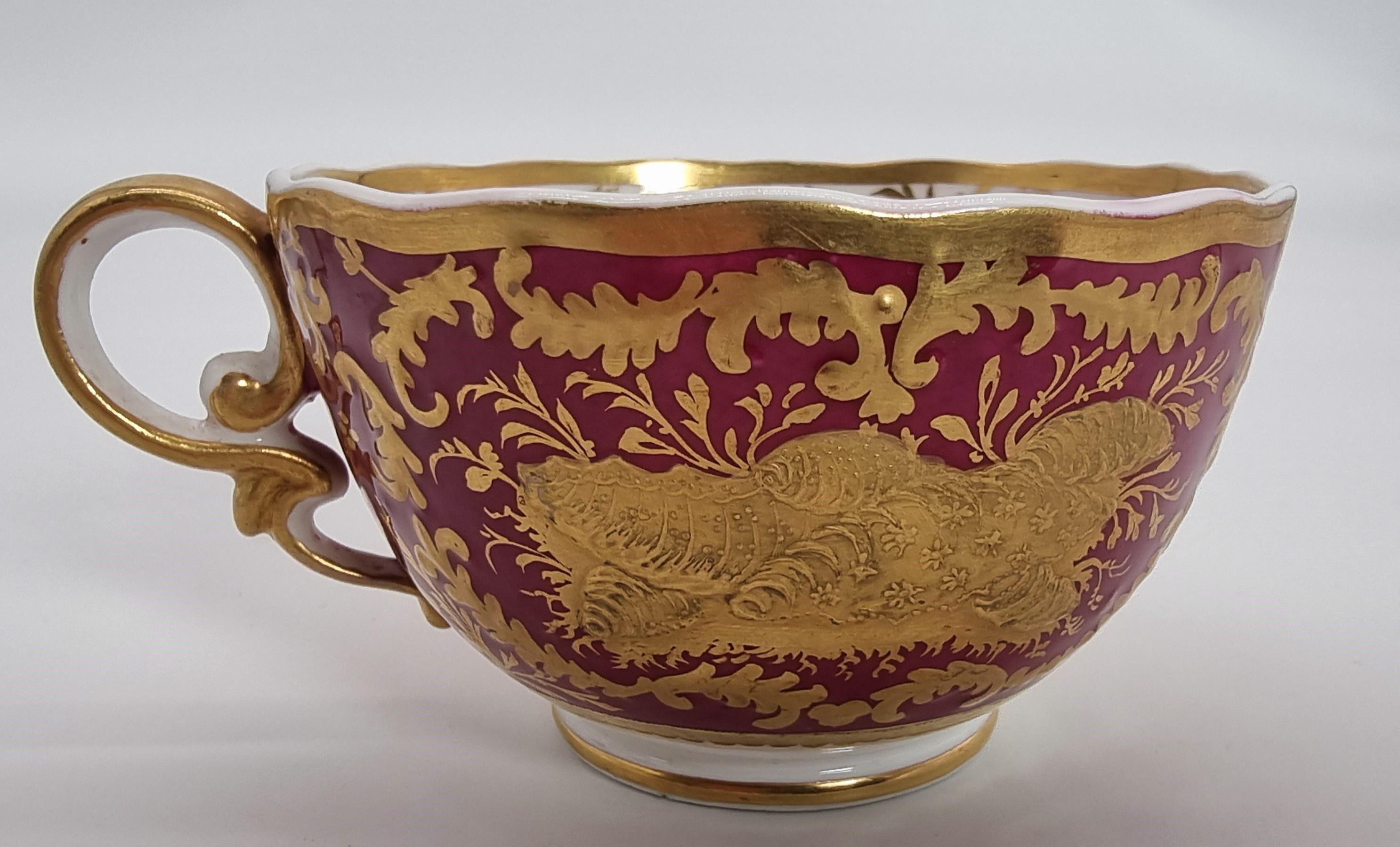 Tasse et soucoupe exquises et rares du début du 19e siècle de Spode, vers 1830. en vente 6