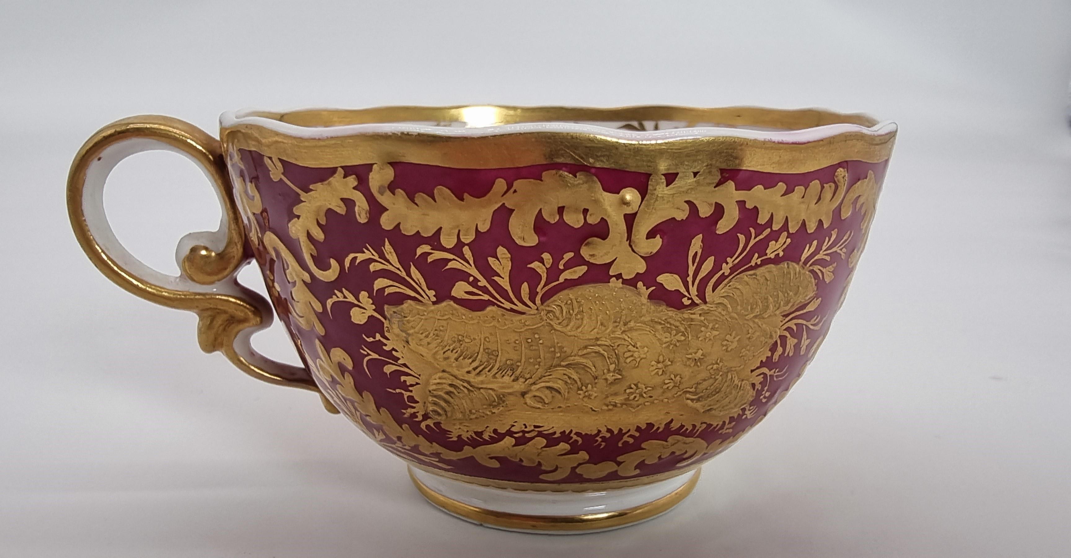 Tasse et soucoupe exquises et rares du début du 19e siècle de Spode, vers 1830. en vente 7