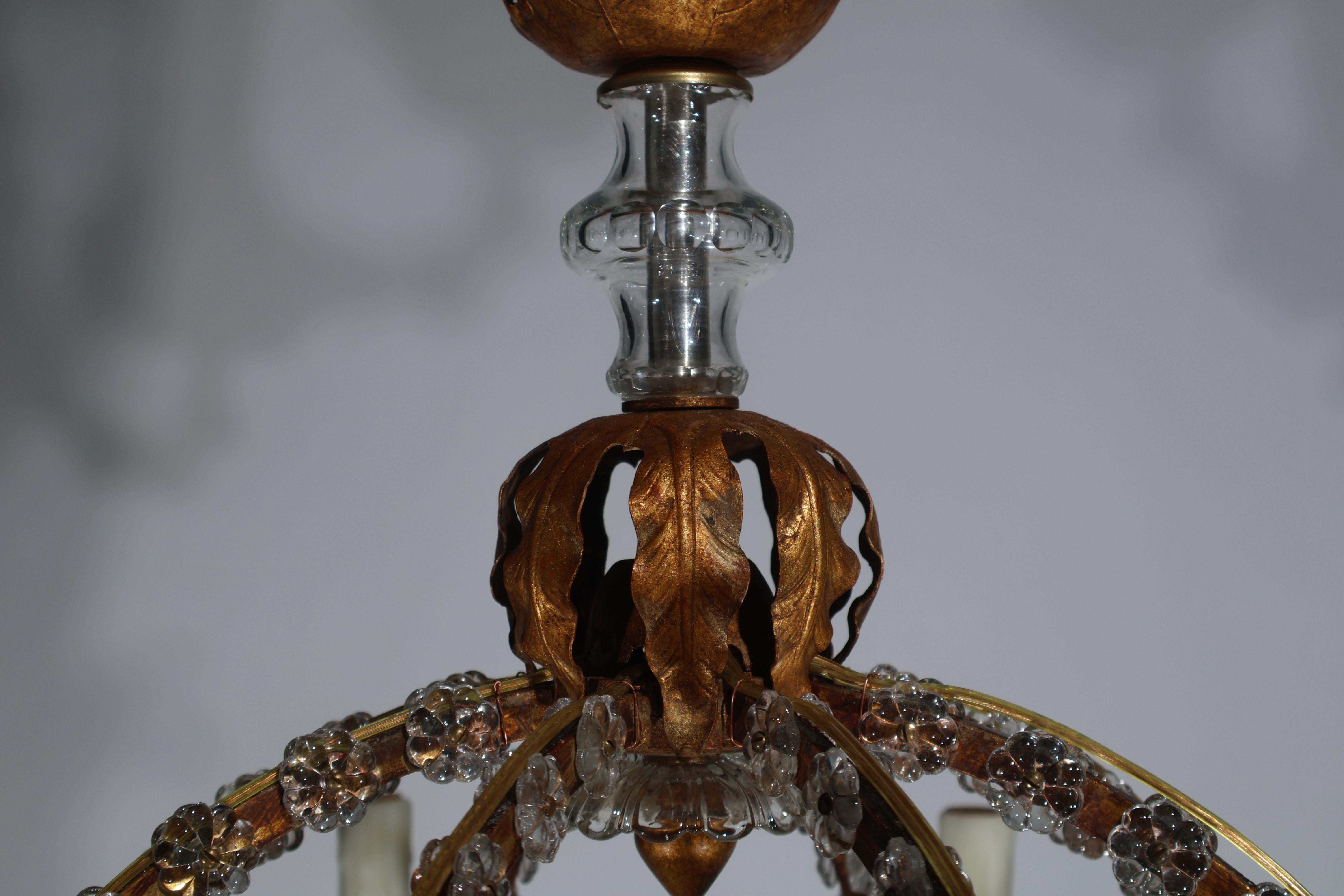 Dorato Uno squisito lampadario Art Déco in vendita