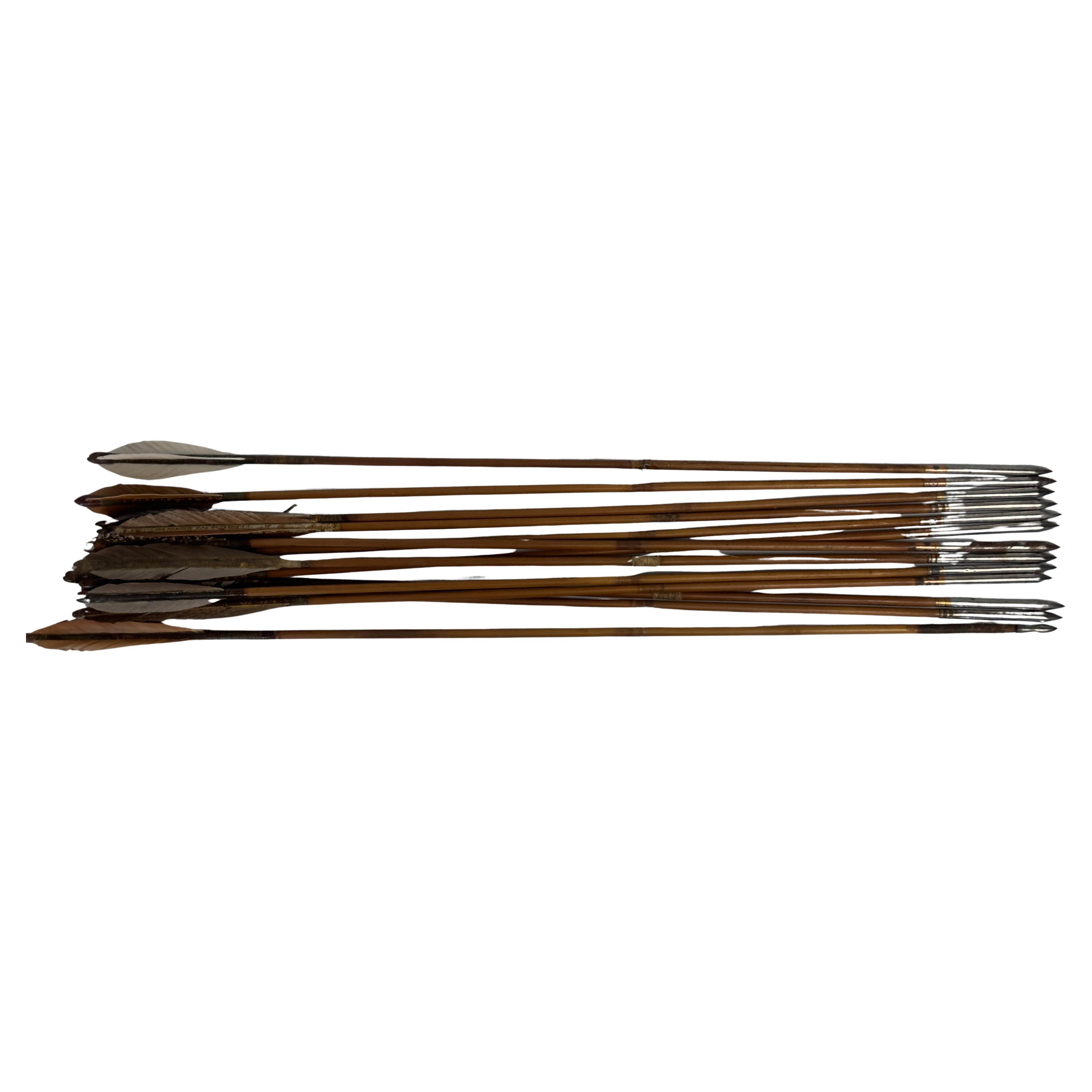 An exquisite collection of thirteen Indian arrows For Sale